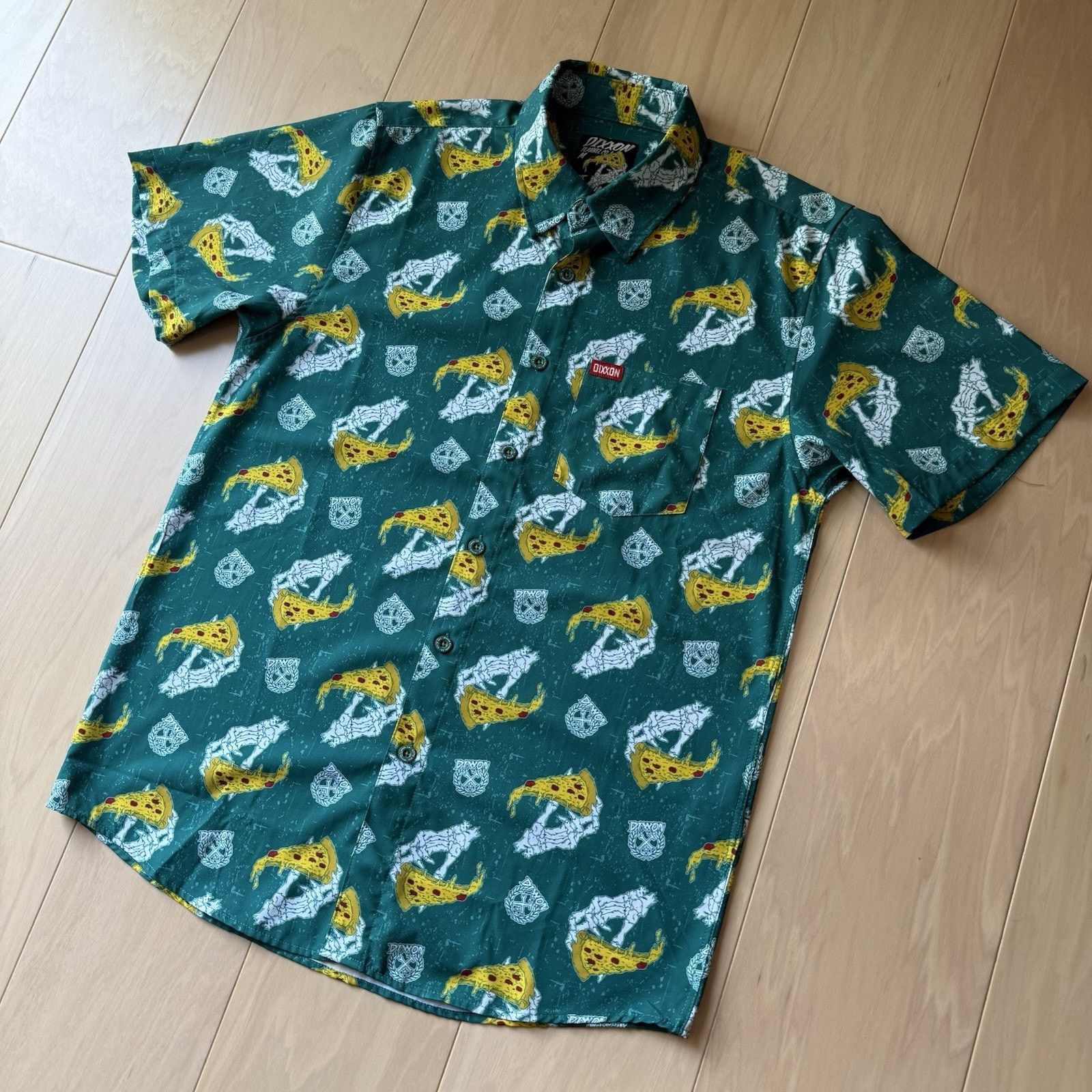 Dixxon Dixxon Shirt M Green The Slice Pizza Short Sleeve Button Up Size US M / EU 48-50 / 2 - 8 Thumbnail
