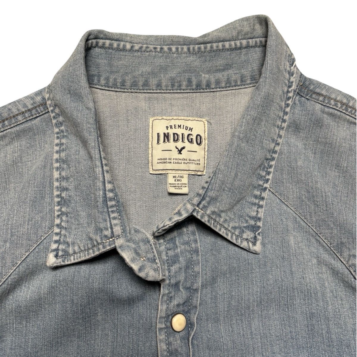 American Eagle Outfitters American Eagle Men’s Denim Pearl Snap Western Shirt Size XL Size US XL / EU 56 / 4 - 3 Thumbnail