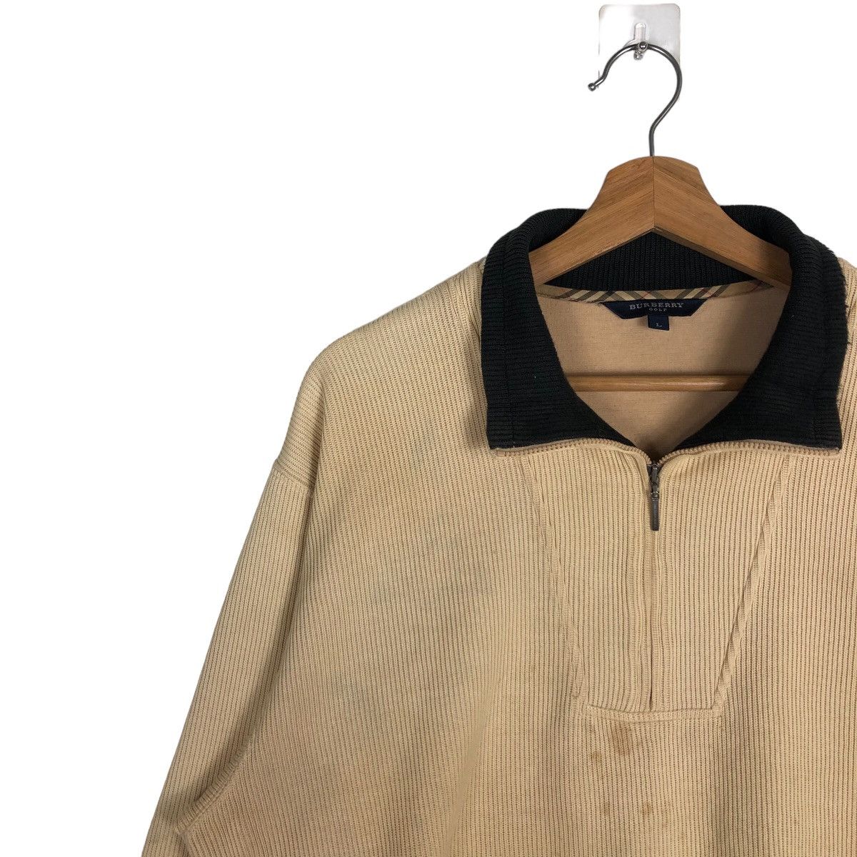 Burberry 🔥90’s Vintage Burberry Collar Sweatshirt Knit Streetwear Size US L / EU 52-54 / 3 - 5 Thumbnail