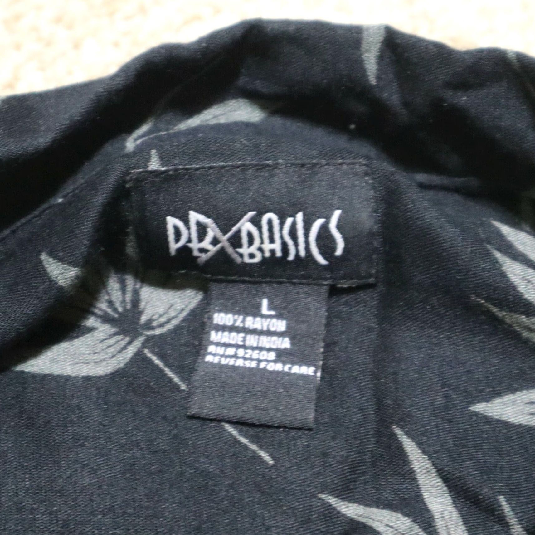 Asics PB Basics Shirt Women's L Black Button-Up Casual 100% Cotton Hawaiian Size L / US 10 / IT 46 - 4 Thumbnail