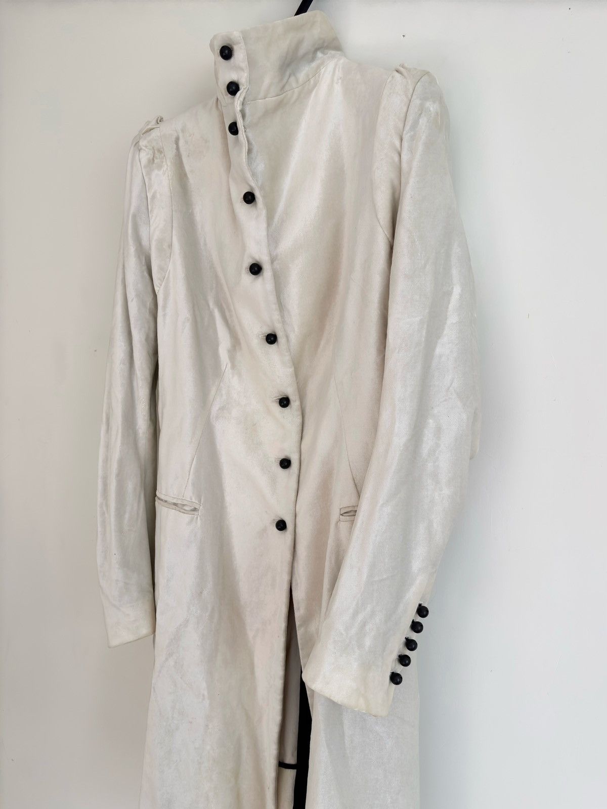 Ann Demeulemeester Ann Demeulemeester White Velvet Coat Size S / US 4 / IT 40 - 4 Thumbnail