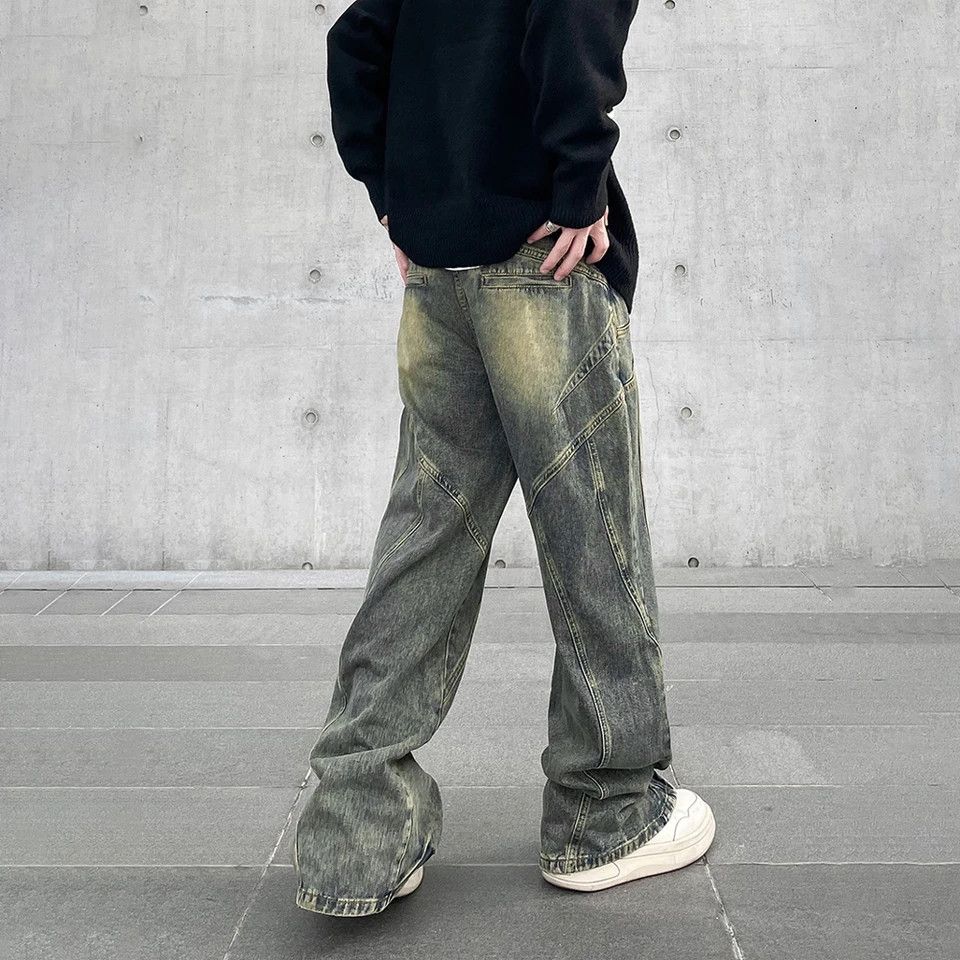 Designer × Japanese Brand Vintage Flared Jeans Wide Leg Baggy Trousers Size US 29 - 3 Thumbnail