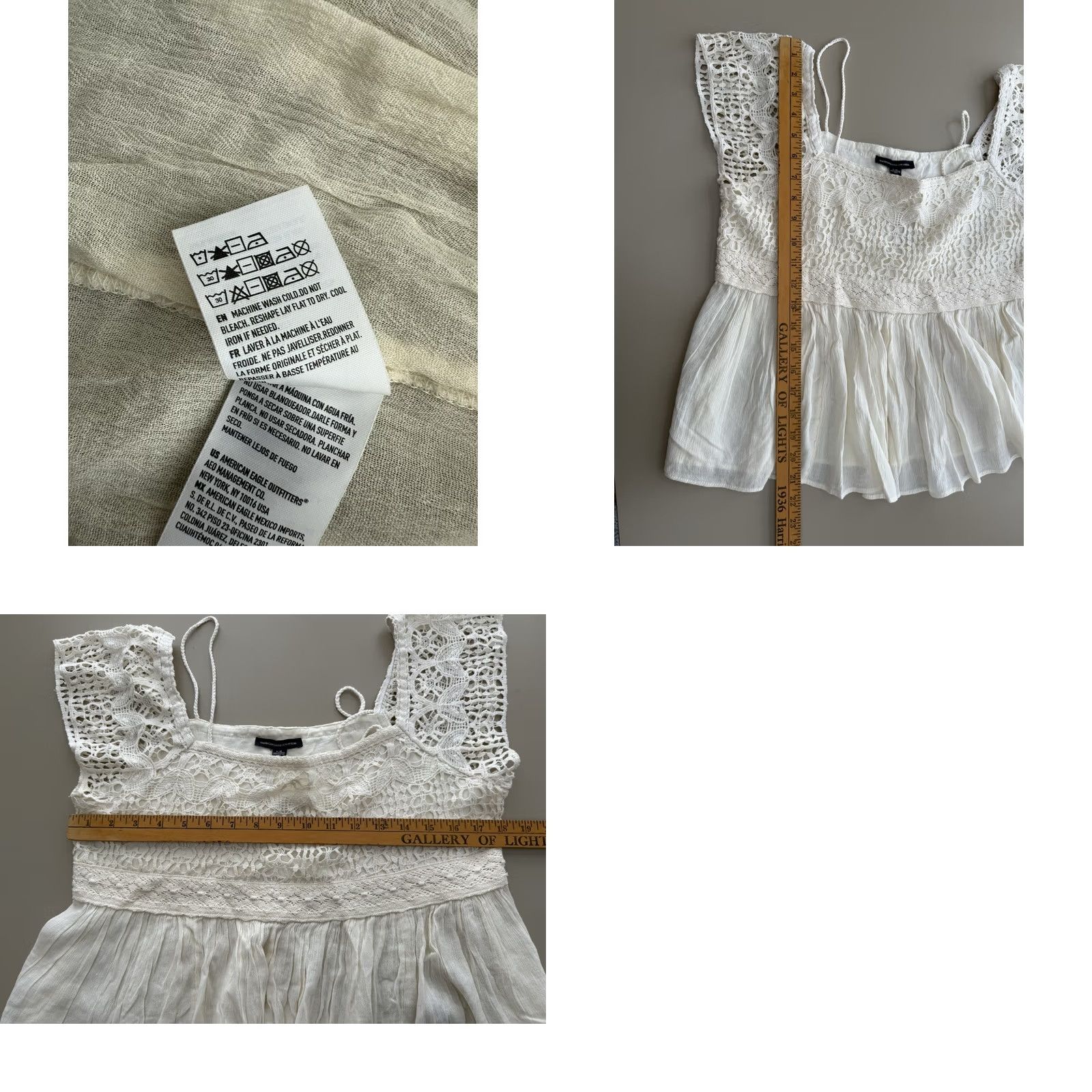 American Eagle Outfitters American Eagle Outfitters Boho Flowy Lace Blouse Ivory XS Women Off The Shoulder Dainty Cottagecore Size XS / US 0-2 / IT 36-38 - 8 Thumbnail