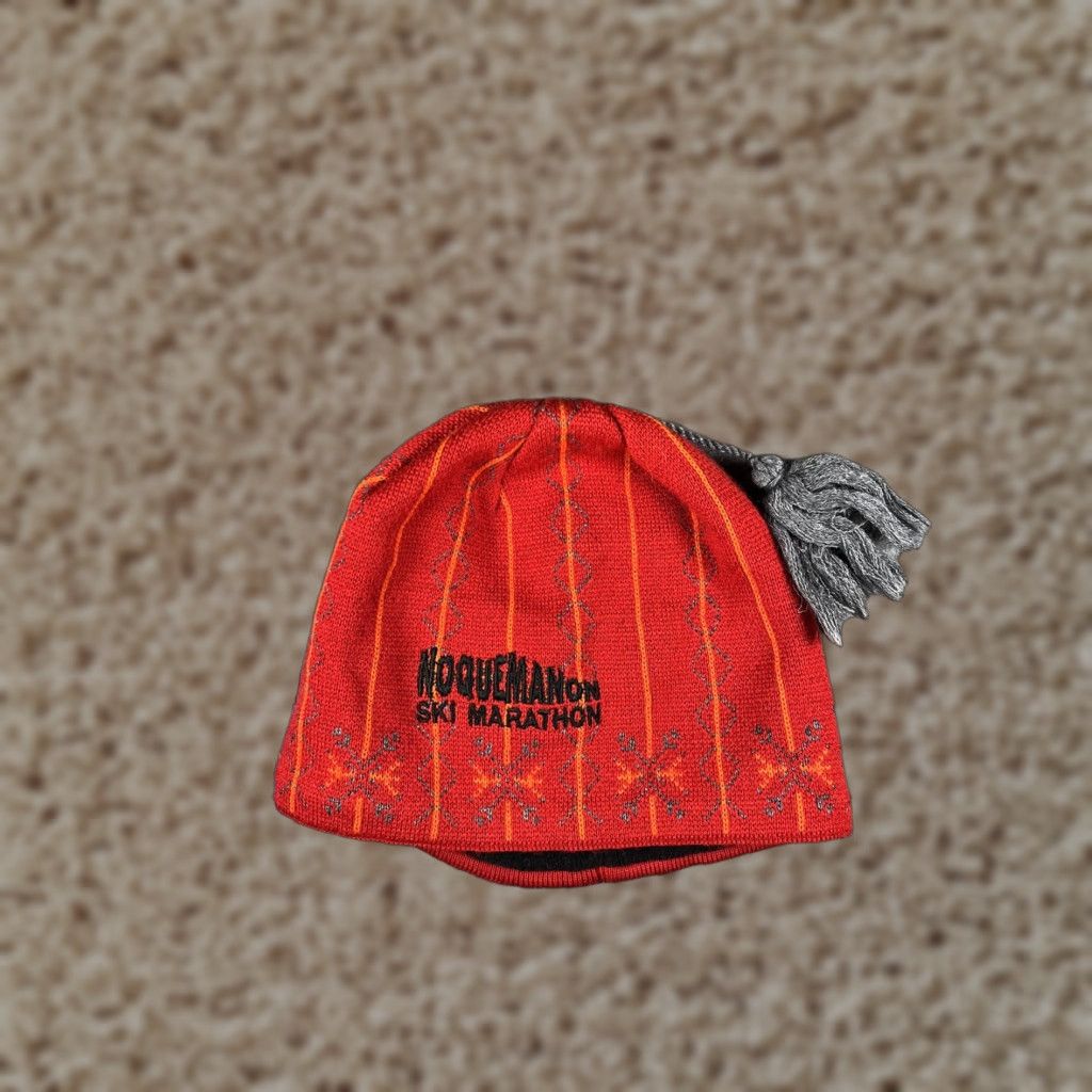 Vintage Swix Hat Beanie Mens One Size Red Noquemanon Ski Marathon Tassel Lined Winter Size ONE SIZE - 1 Thumbnail