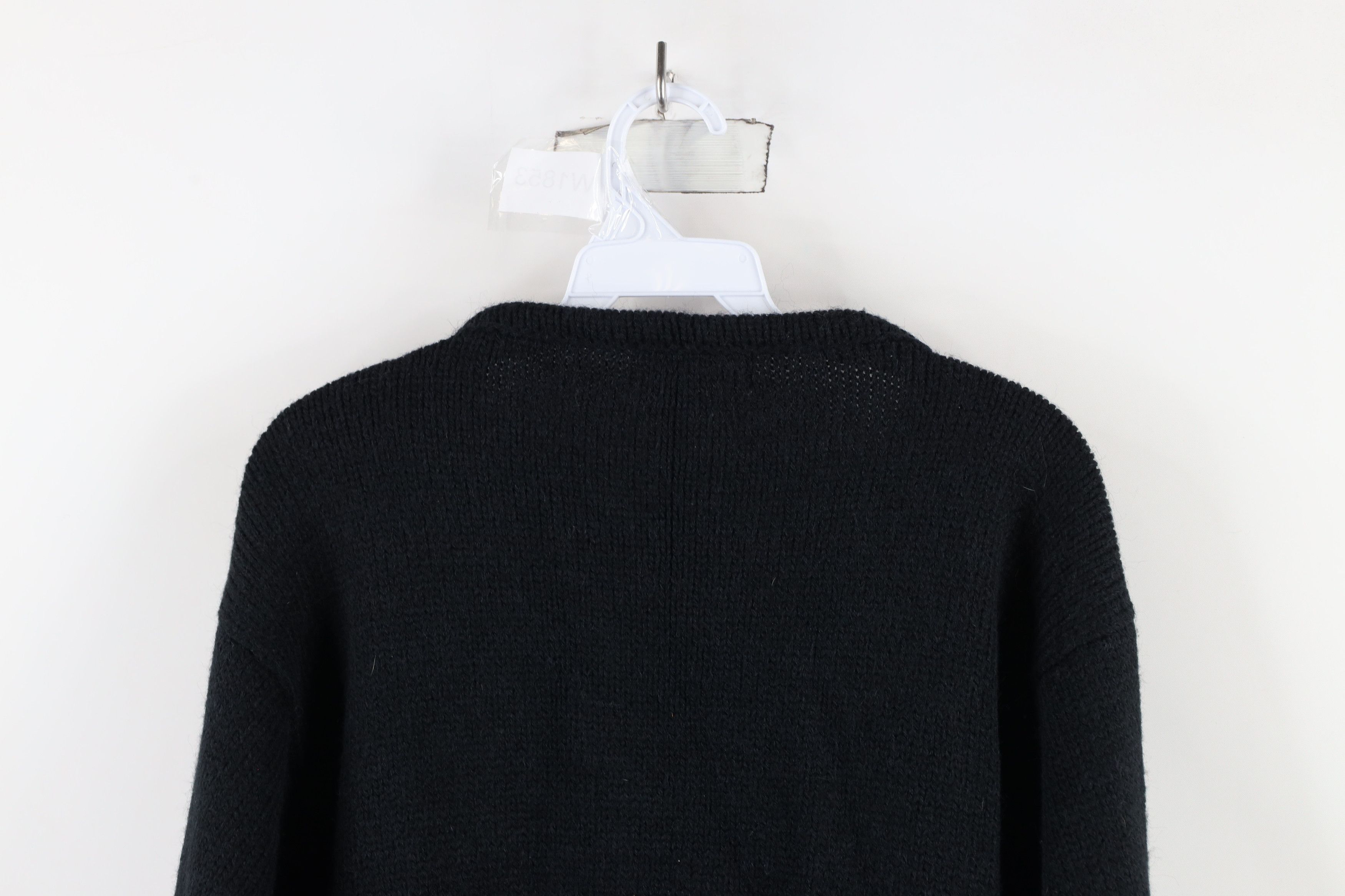 Vintage Vintage 90s Streetwear Flower Floral Knit Sweater Black Size XS / US 0-2 / IT 36-38 - 9 Thumbnail