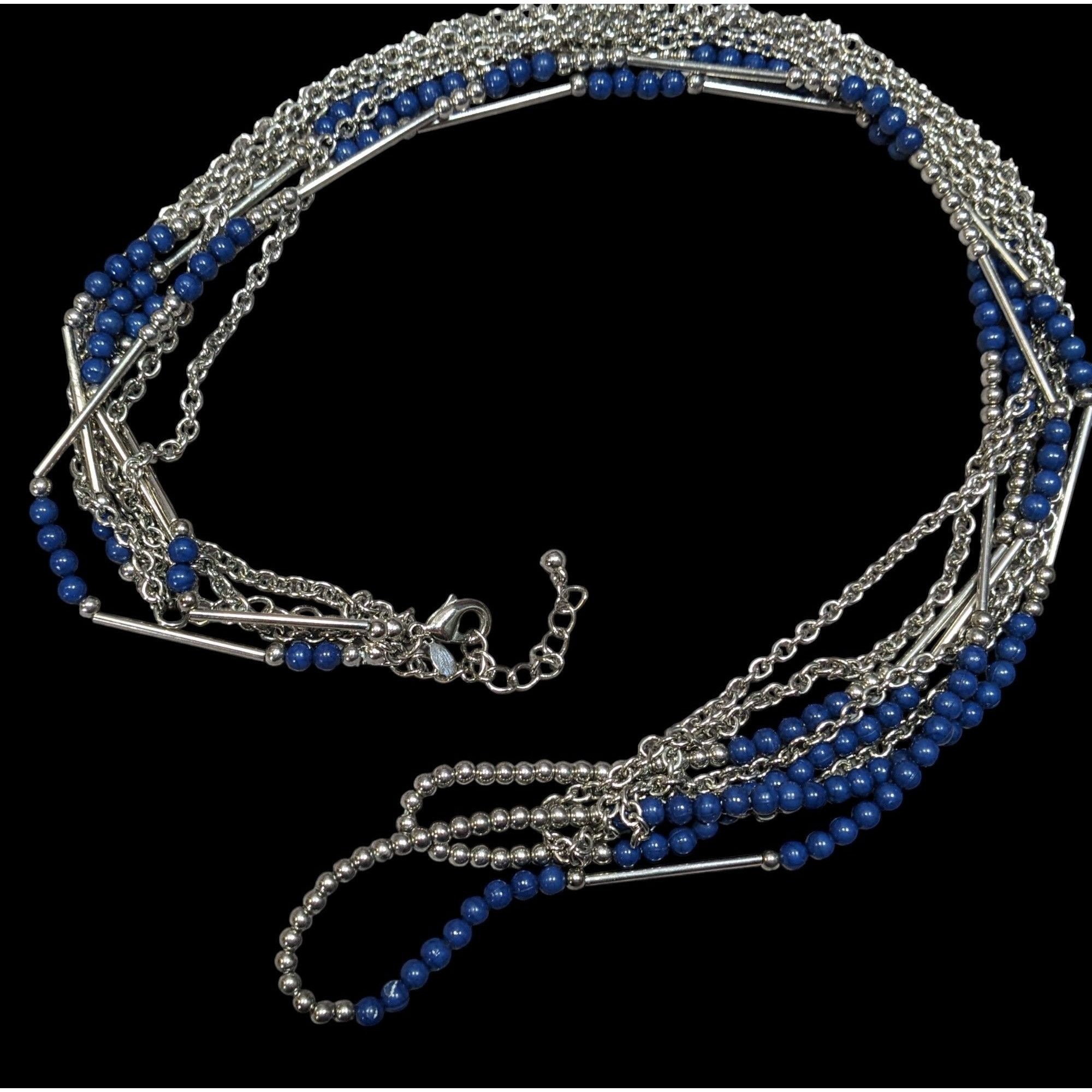 Other Premier Designs Layered Beaded Blue And Silver Tone Necklace Size ONE SIZE - 2 Thumbnail