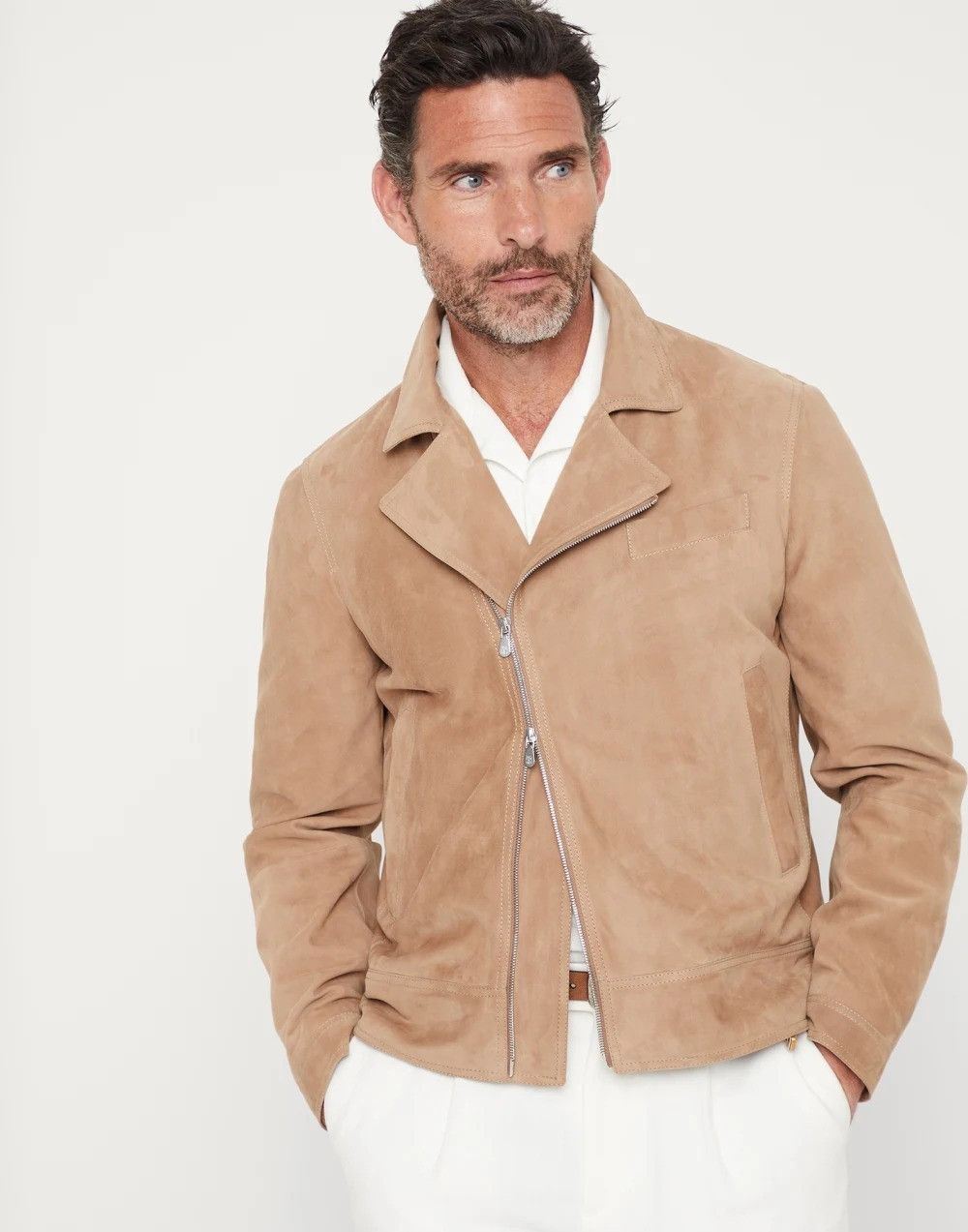 Brunello Cucinelli Leather Jacket in Open Brown Size US S / EU 44-46 / 1 - 1 Thumbnail