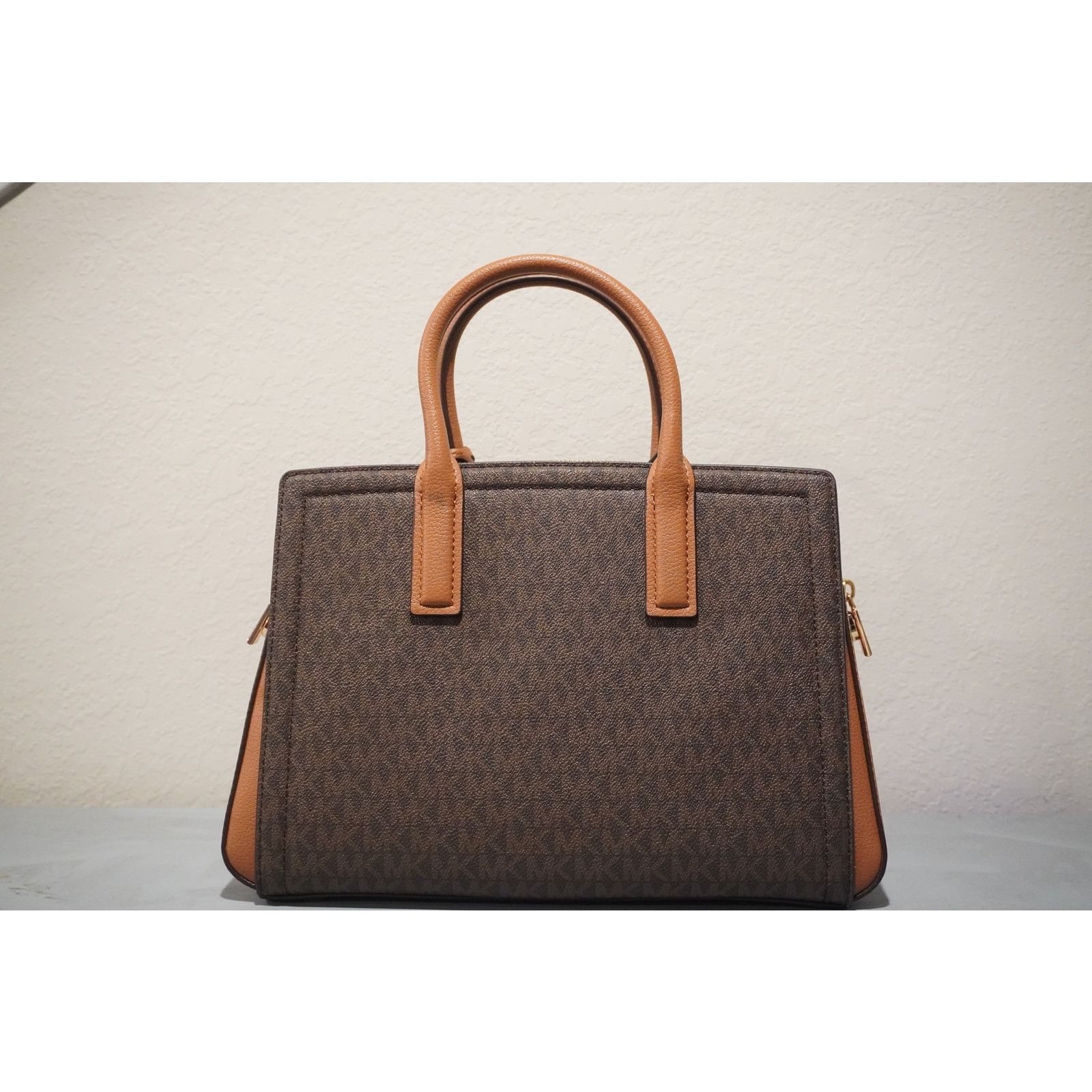 Michael Kors Michael Kors Laila Medium Signature Logo Satchel Brown Size ONE SIZE - 2 Thumbnail