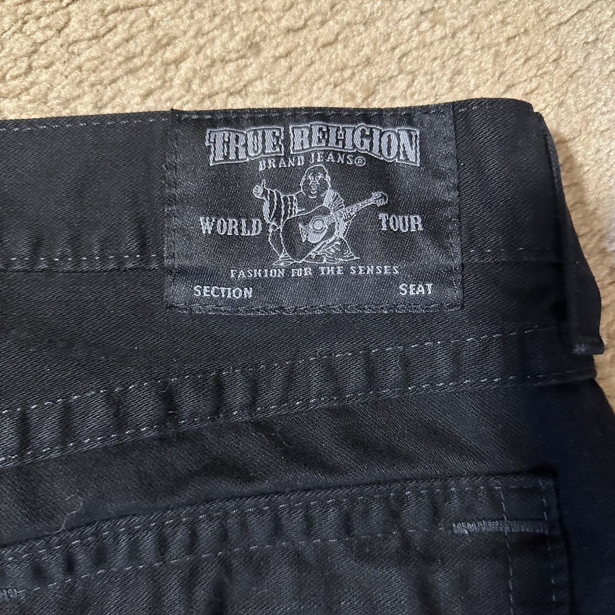 Other × True Religion Y2K Men’s True Religion All Black Denim Skinny Flap Jeans Size US 36 / EU 52 - 3 Thumbnail