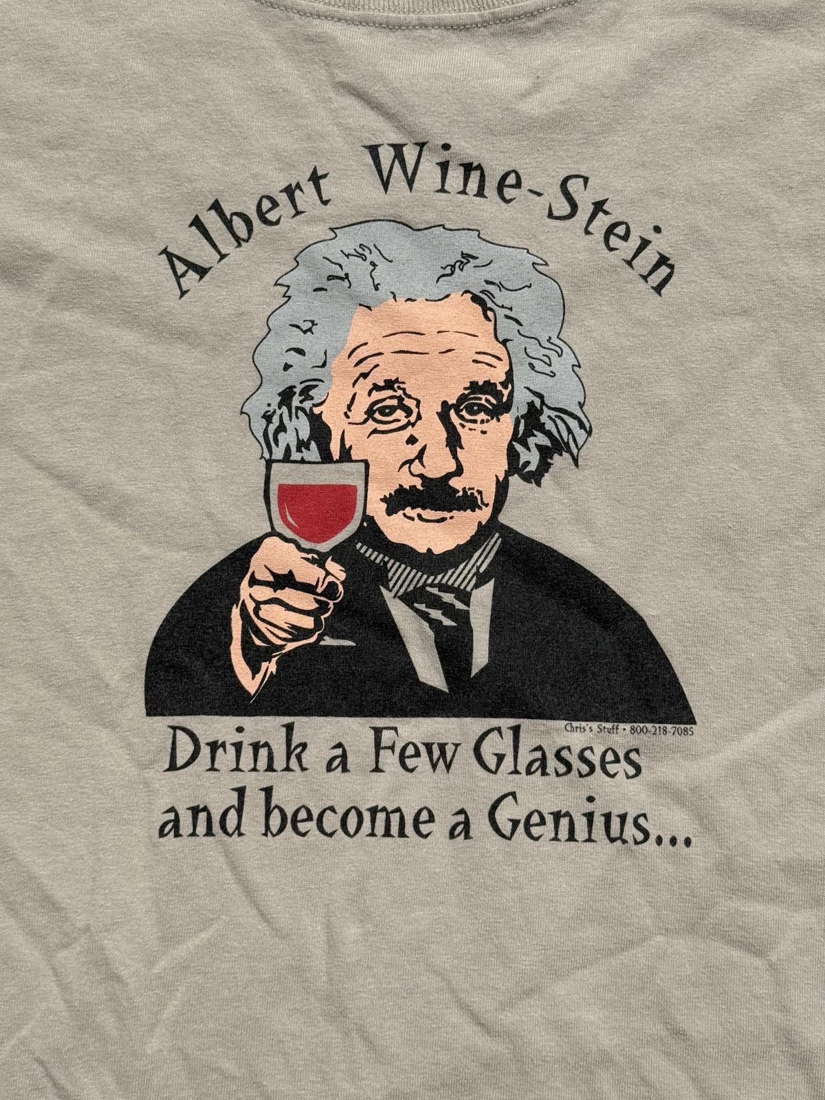 Anvil VTG Albert Einstein Wine-O T-shirt - Wine-Stein Tee 2XL Size US XXL / EU 58 / 5 - 3 Thumbnail