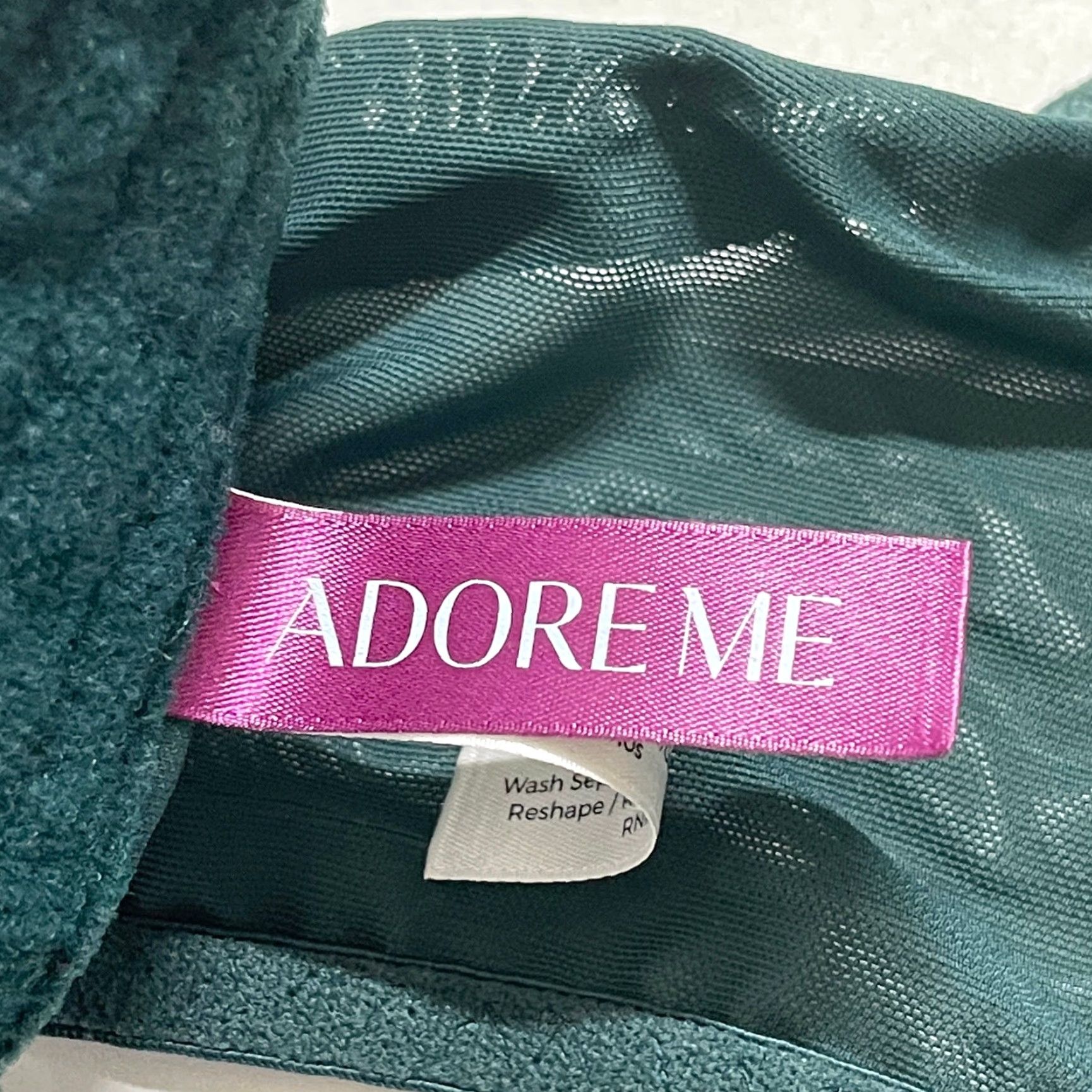 Vintage Adore Me Nymphadora Contour Balconette Bra Green Lace Overlay 44D Underwire Women's Bra Size ONE SIZE - 4 Thumbnail