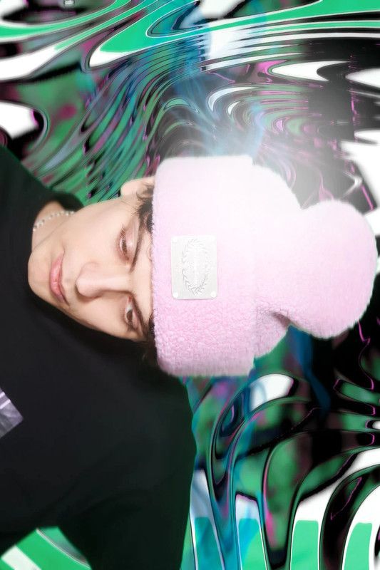 image of Drain Gang x Sad Boys Gear Pink Fleece Beanie, Men's