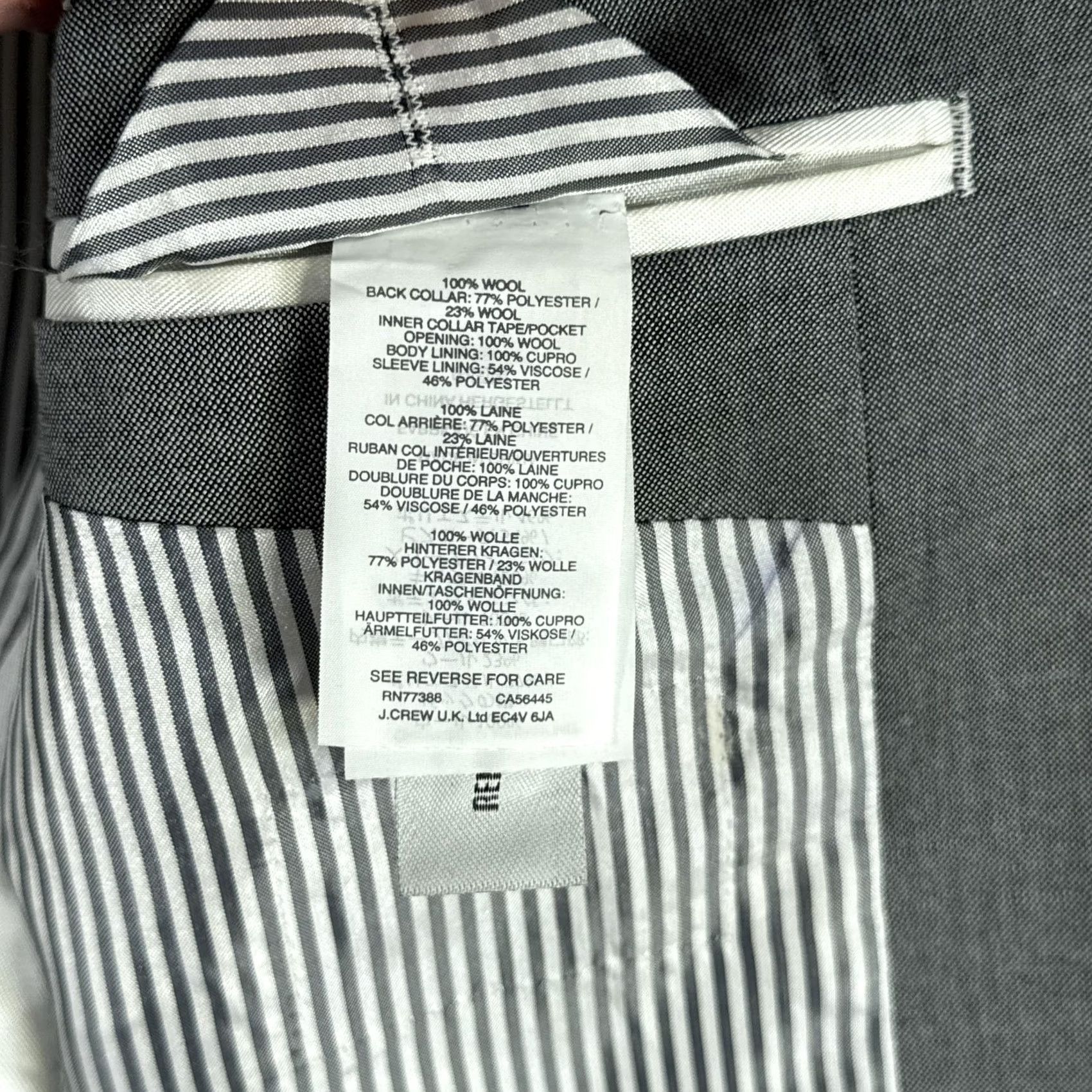 J.Crew J.Crew Loro Piana Ludlow Blazer Mens 42 Slim Wool Sport Coat Gray Size 42R - 6 Thumbnail