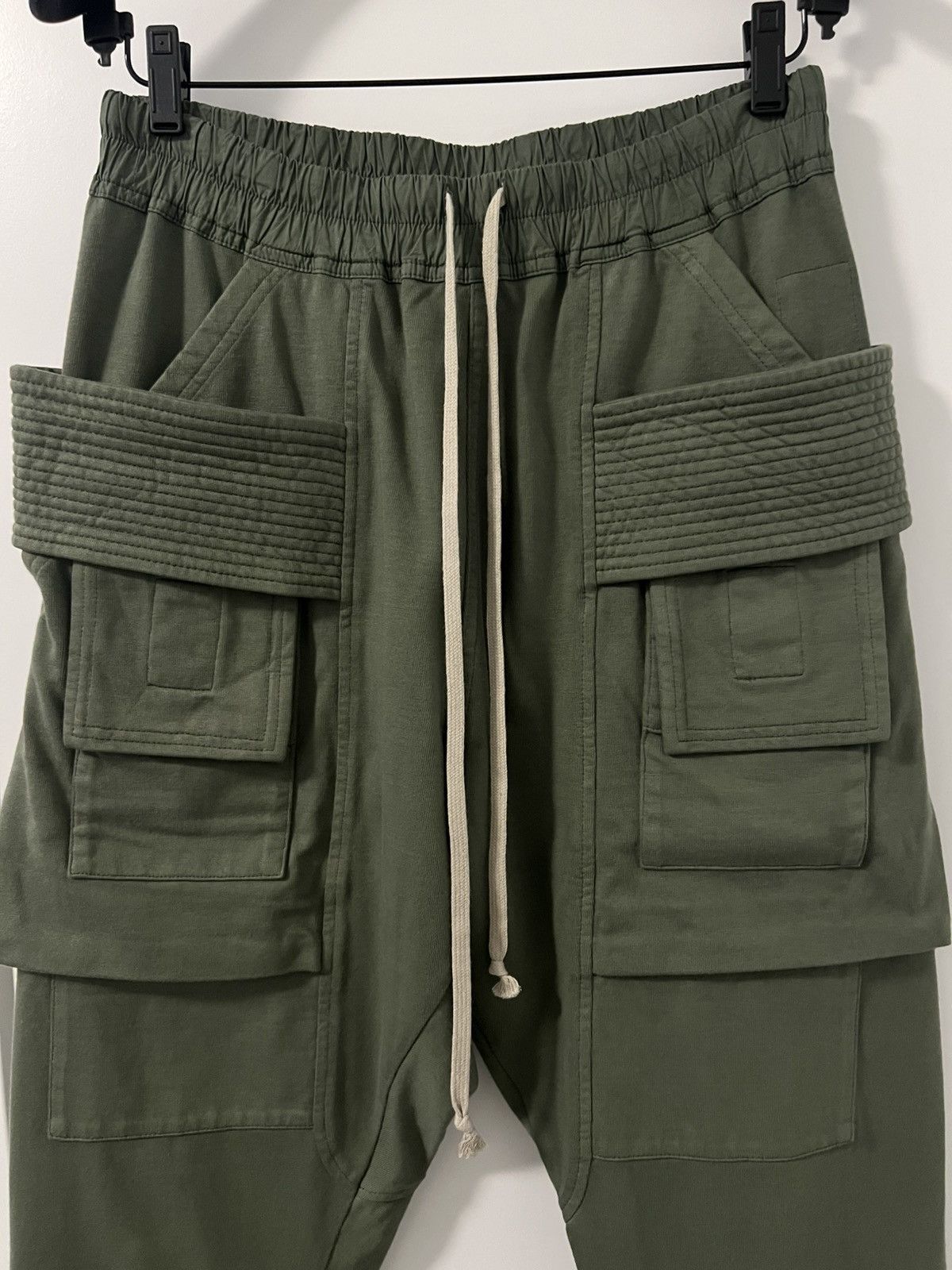 Rick Owens Drkshdw XS RIG Creatch Olive Army Green Cargo Joggers Sweatpants Size US 30 / EU 46 - 2 Thumbnail