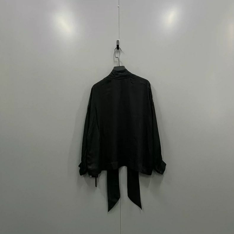 Balenciaga Balenciaga size 34 Black Houndstooth Ribbon Shirt Size S / US 4 / IT 40 - 2 Thumbnail