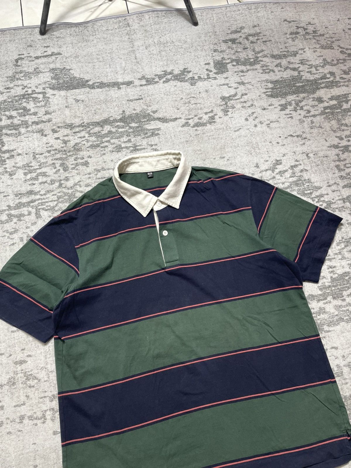 Uniqlo Unqlo stripped polo shirt Size US XL / EU 56 / 4 - 2 Thumbnail