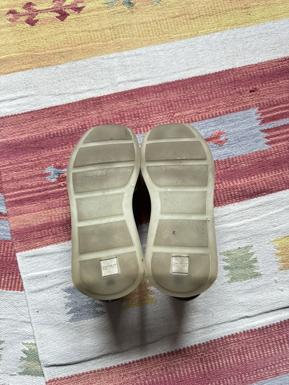 Esprit Vintage 00’s Esprit y2k Navy Genuine Leather Sandals Mule Size US 7 / IT 37 - 8 Thumbnail
