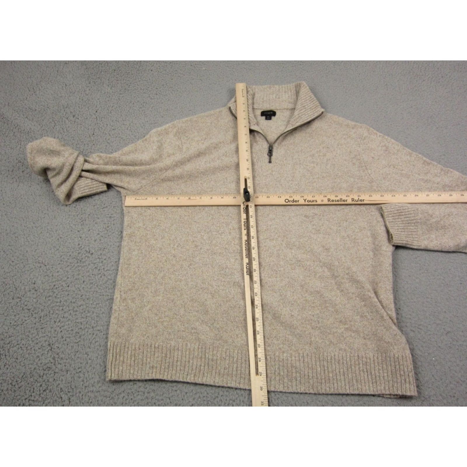 J.Crew VINTAGE J.CREW Sweater Mens XL Brown Merino Wool 1/4 Zip 90s Crew Neck Cardigan Pullover Size US XL / EU 56 / 4 - 6 Thumbnail