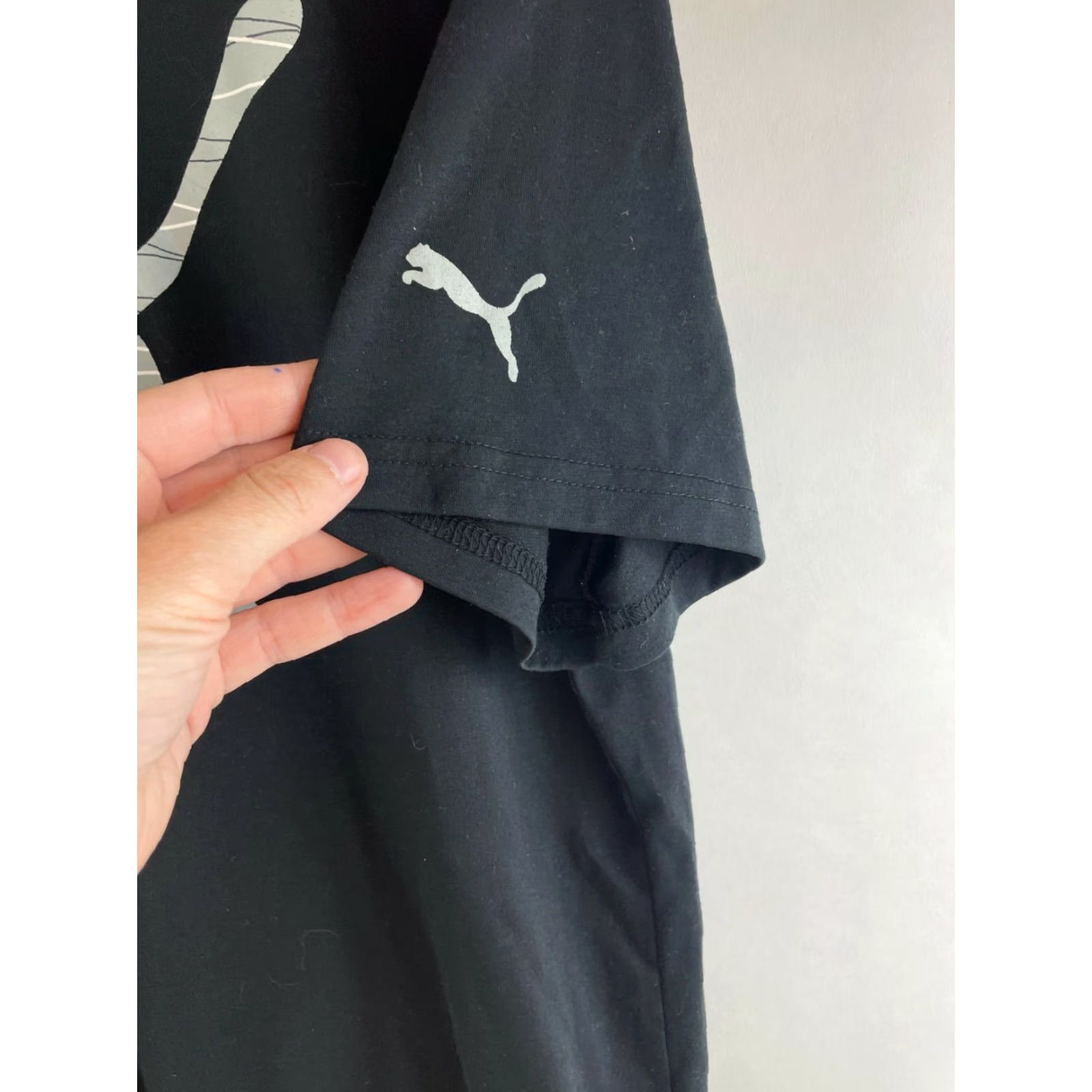 Puma PUMA T-Shirt Men's Large Black Short Sleeve Crew Neck Logo Print Tee Size US L / EU 52-54 / 3 - 4 Thumbnail