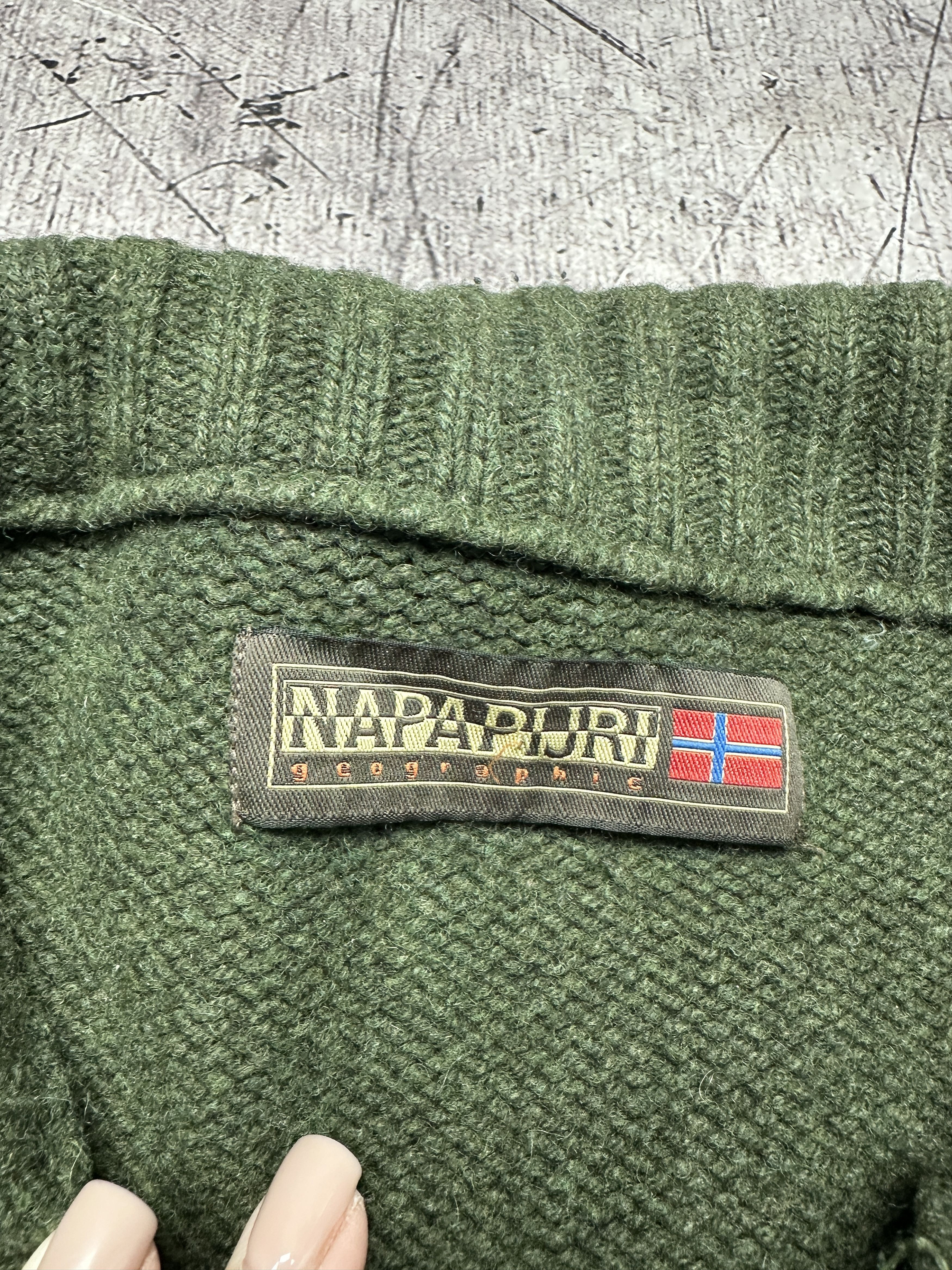 Napapijri Napapijri Vintage Mens 1\4 Zip Wool Knit Sweater Size US L / EU 52-54 / 3 - 6 Thumbnail