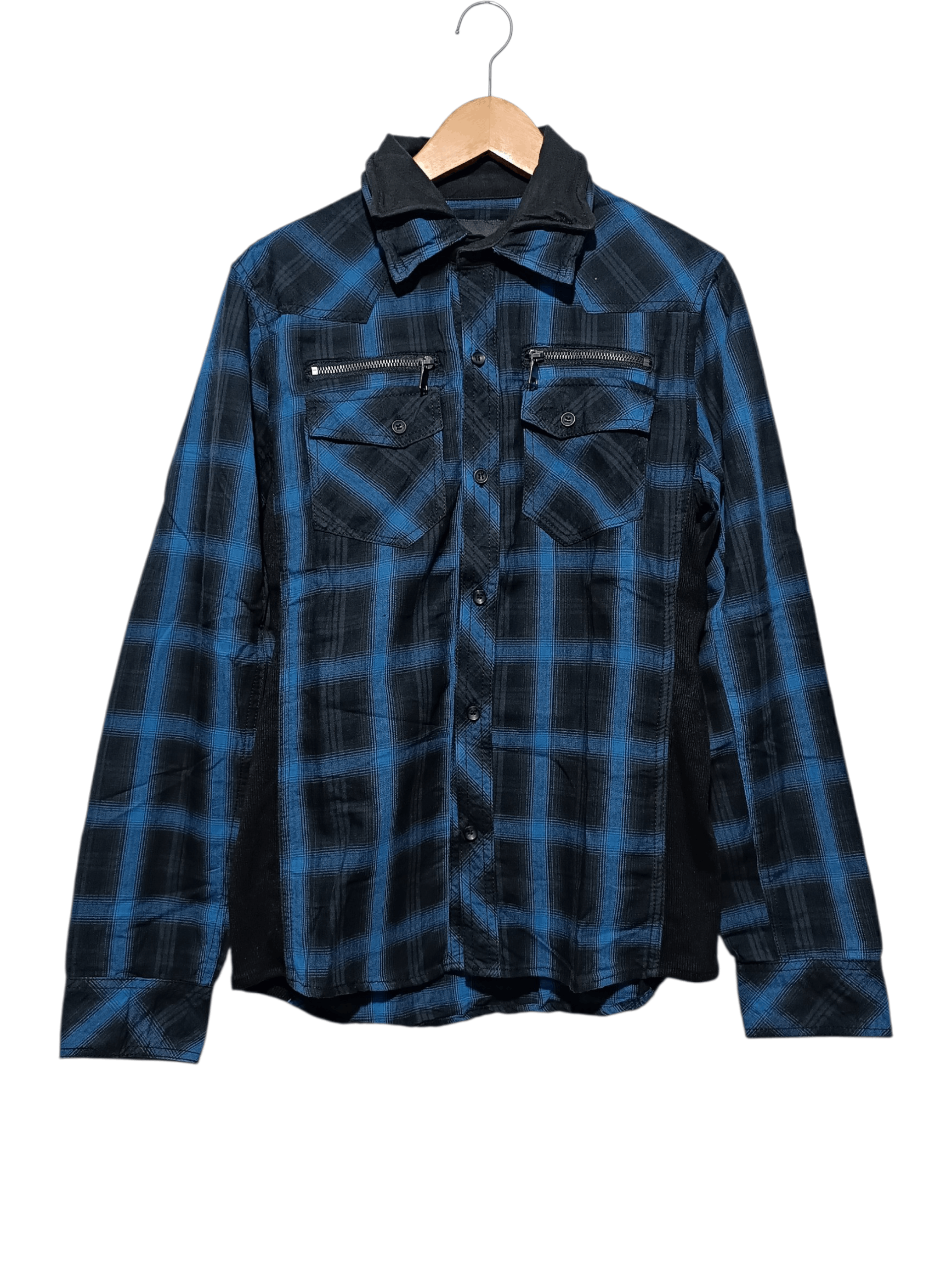 In The Attic Vintage In The Attic Homme Double Collar Plaid Blue Shirt Size US M / EU 48-50 / 2 - 1 Thumbnail