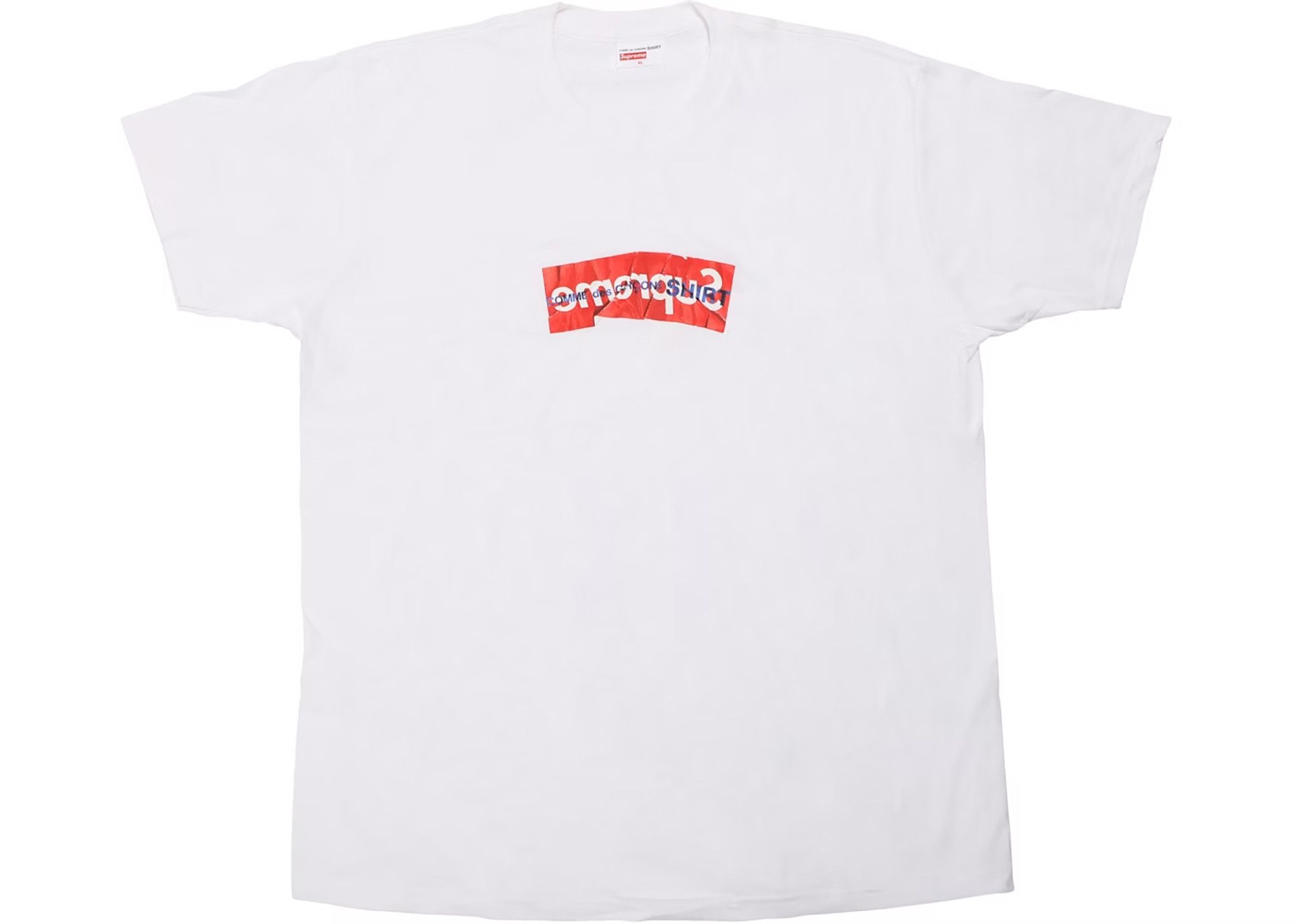 Comme des Garcons SHIRT × Supreme 2017 Comme Des Garcons SHIRT x Supreme BOX LOGO TEE White Size US XL / EU 56 / 4 - 1 Thumbnail
