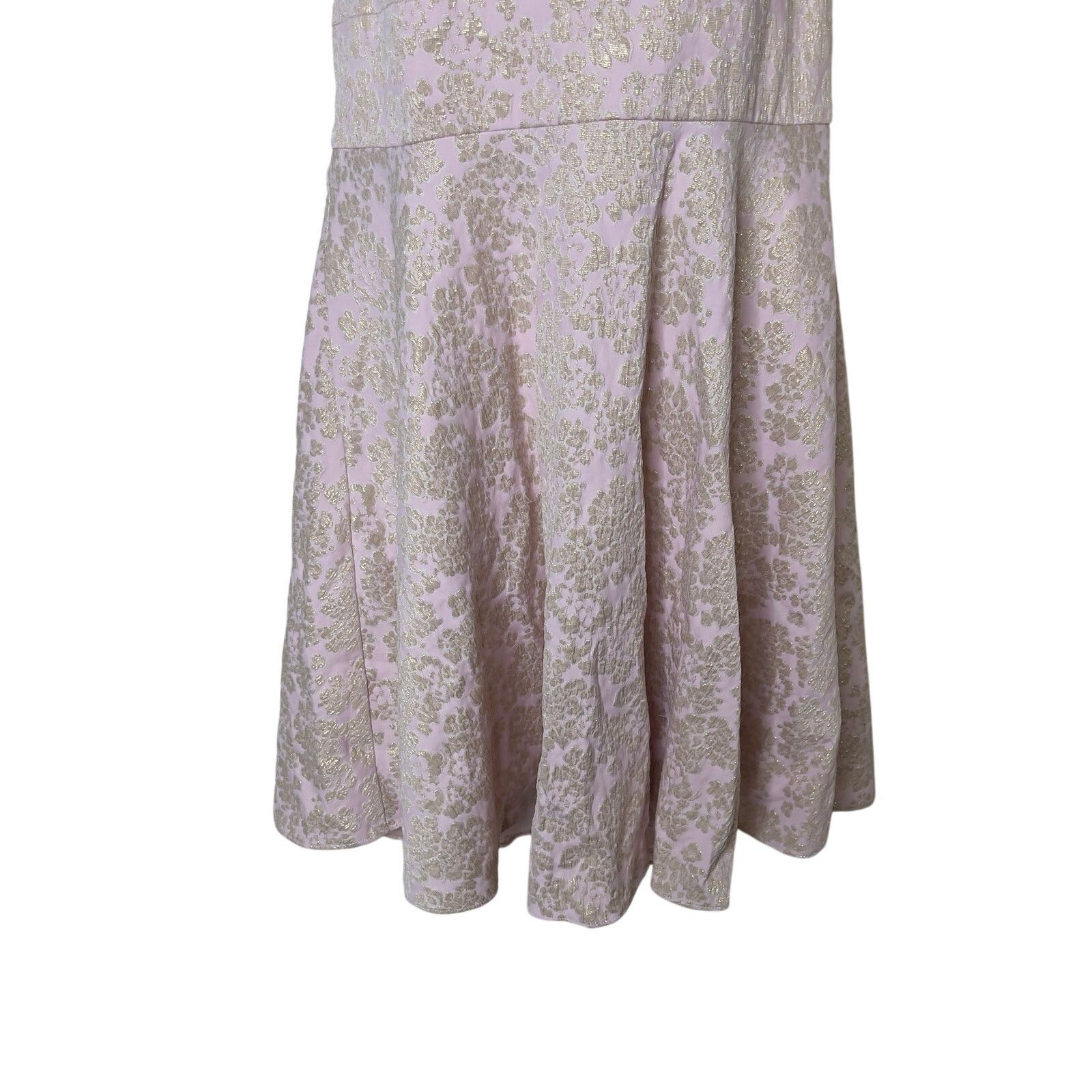 Badgley Mischka Badgley Mischka Pink Golden Hue Jaquard Mini Dress sz 16 Size XXL / US 16-18 / IT 52-54 - 5 Thumbnail