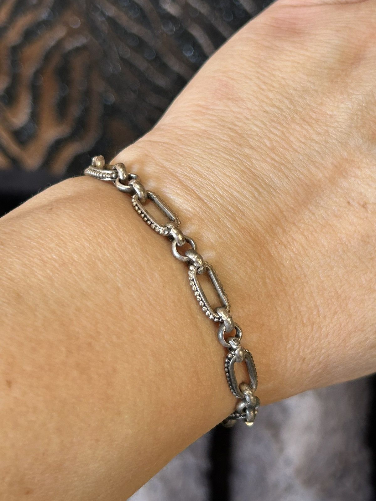 Jewelry Vintage antique silver tone paperclip link bracelet Size ONE SIZE - 1 Thumbnail