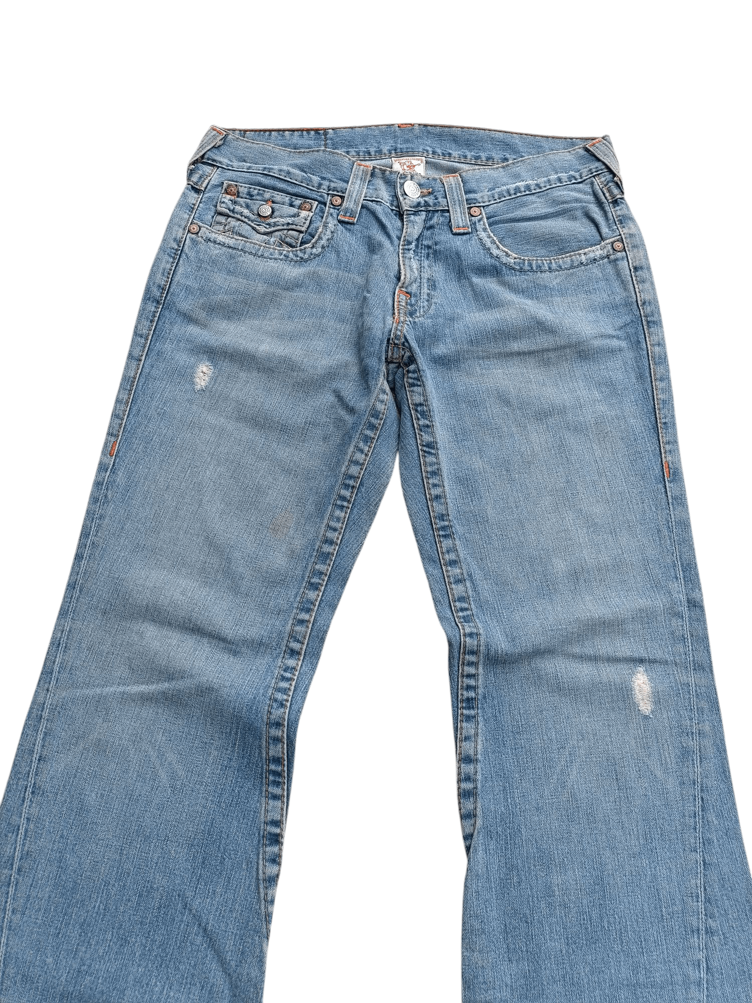 True Religion × Vintage True Religion Joey Flare Distressed Jeans Size US 34 / EU 50 - 6 Thumbnail