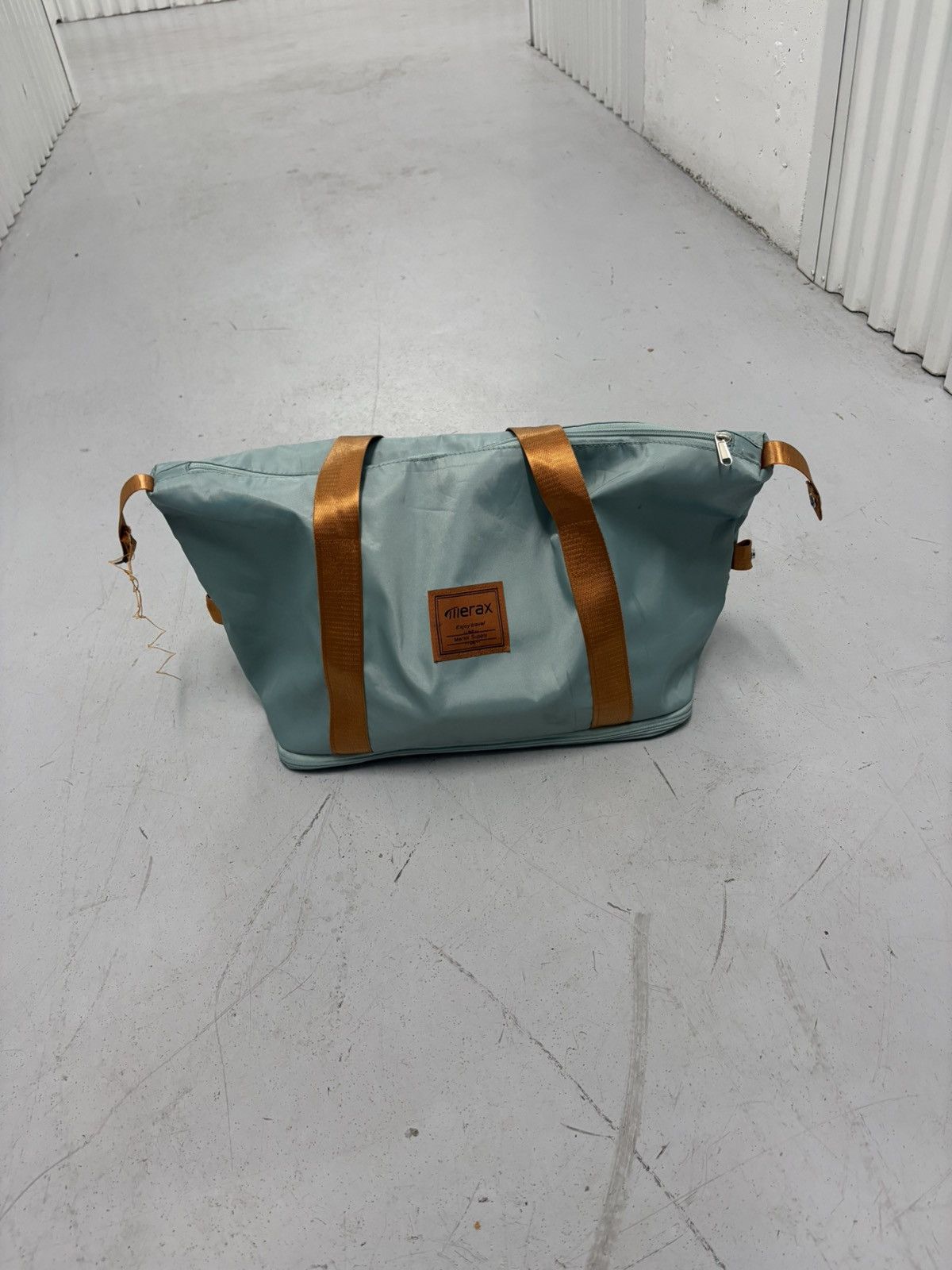 Other Merax Light Blue & Brown Bag with Zipper, Adjustable Strap Size ONE SIZE - 3 Thumbnail