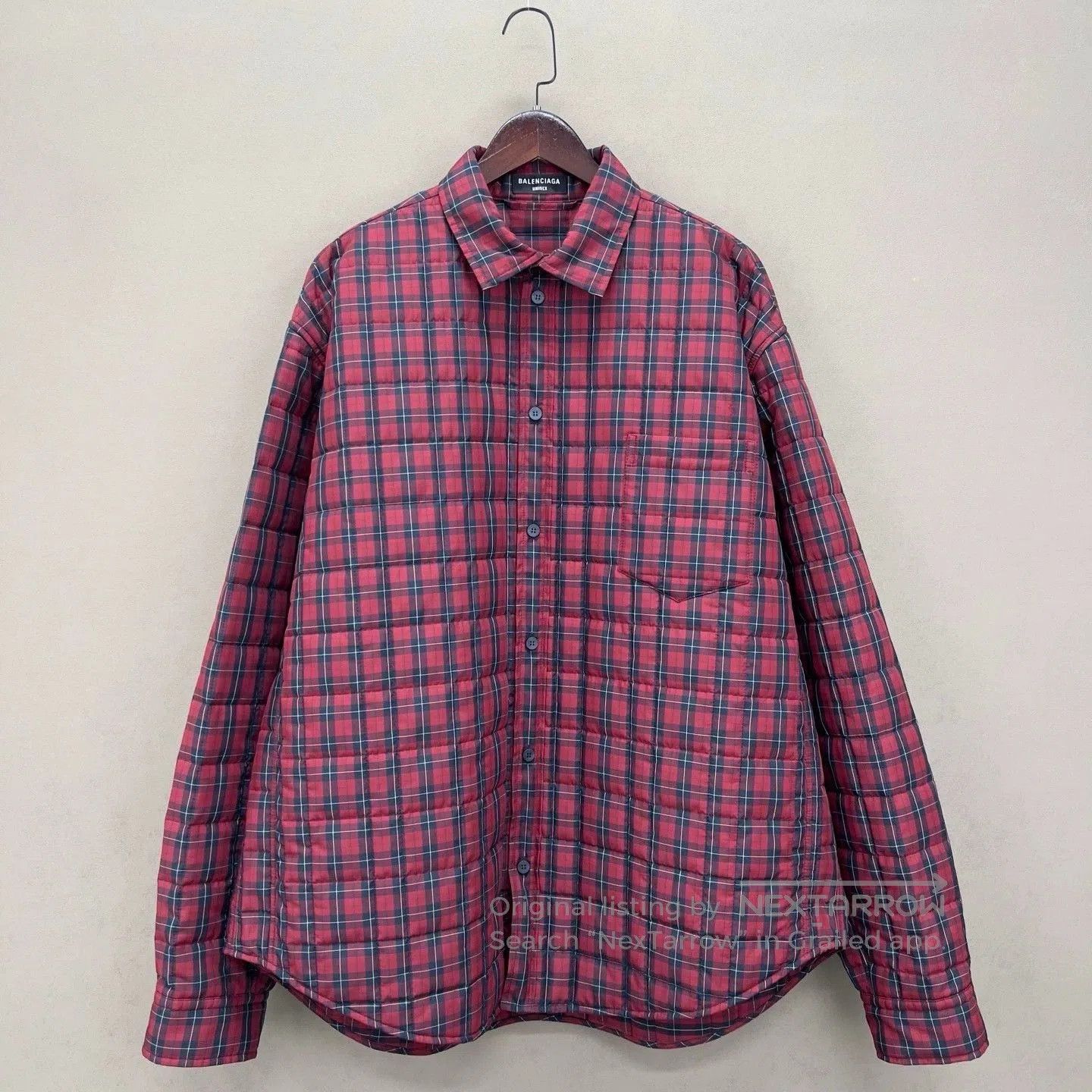 Balenciaga red and black checkered cotton shirt. Size US L / EU 52-54 / 3 - 1 Thumbnail