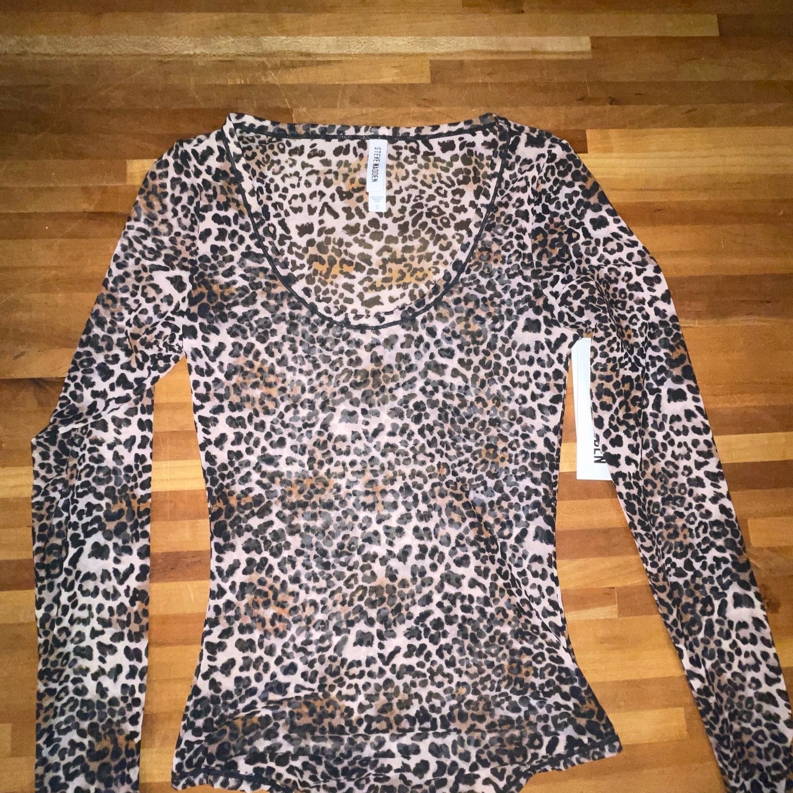 Steve Madden Steve Madden Women's Long-Sleeve Mesh Bodysuit Cheetah small Size S / US 4 / IT 40 - 11 Thumbnail