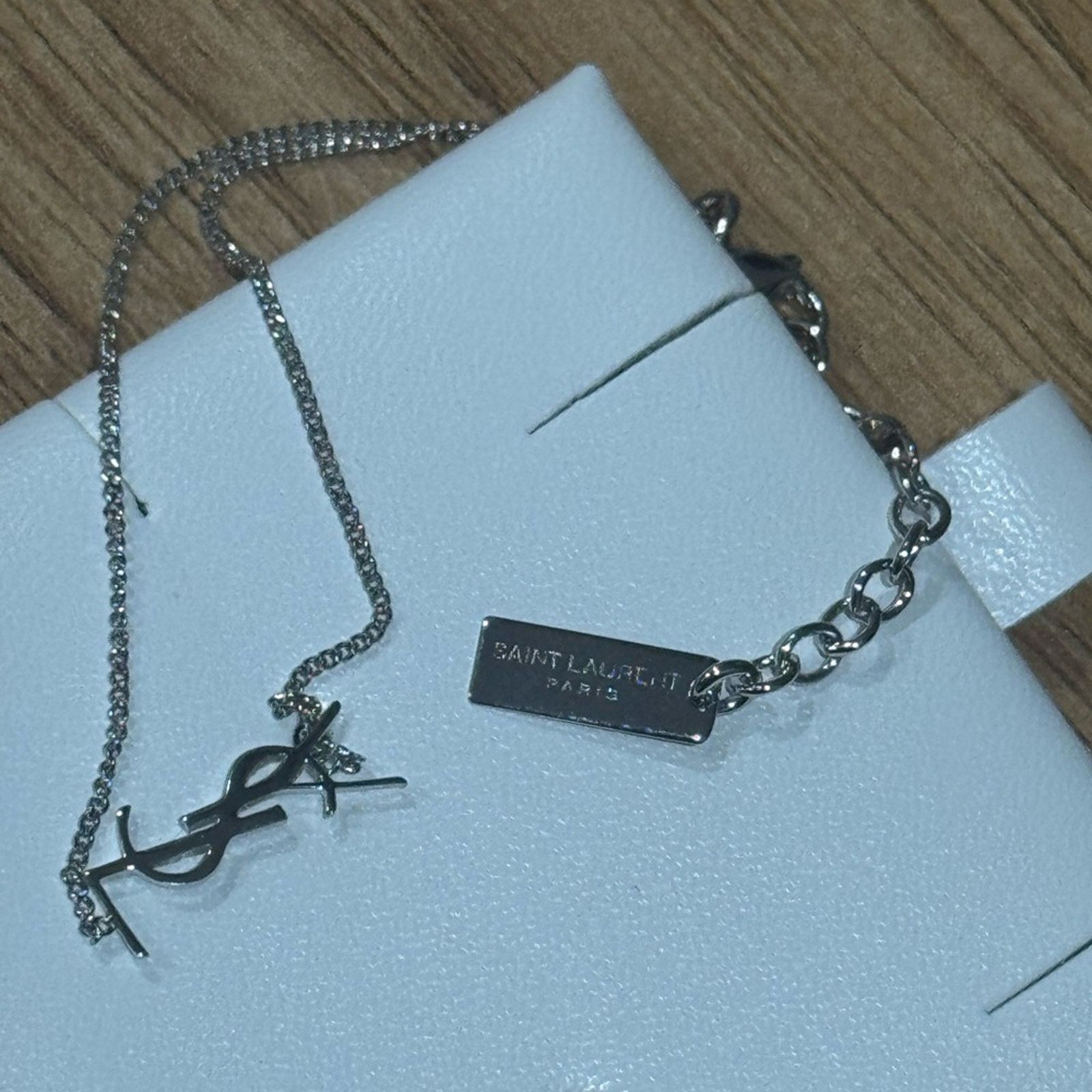 Yves Saint Laurent Silver Cassandre charm YSL bracelet Size ONE SIZE - 4 Thumbnail