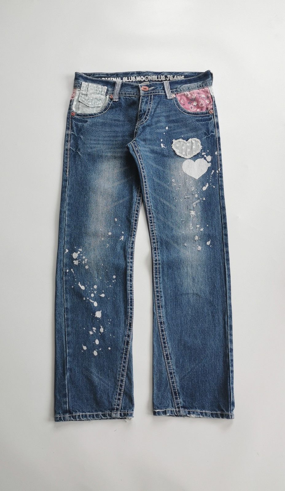 Japanese Brand Blue Moon Blue Printed Jeans Size US 31 - 5 Thumbnail