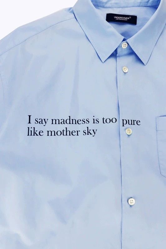 Undercover SS23 Undercover Blue Slogan Short-Sleeved Shirt Size 4 Size US XL / EU 56 / 4 - 3 Thumbnail