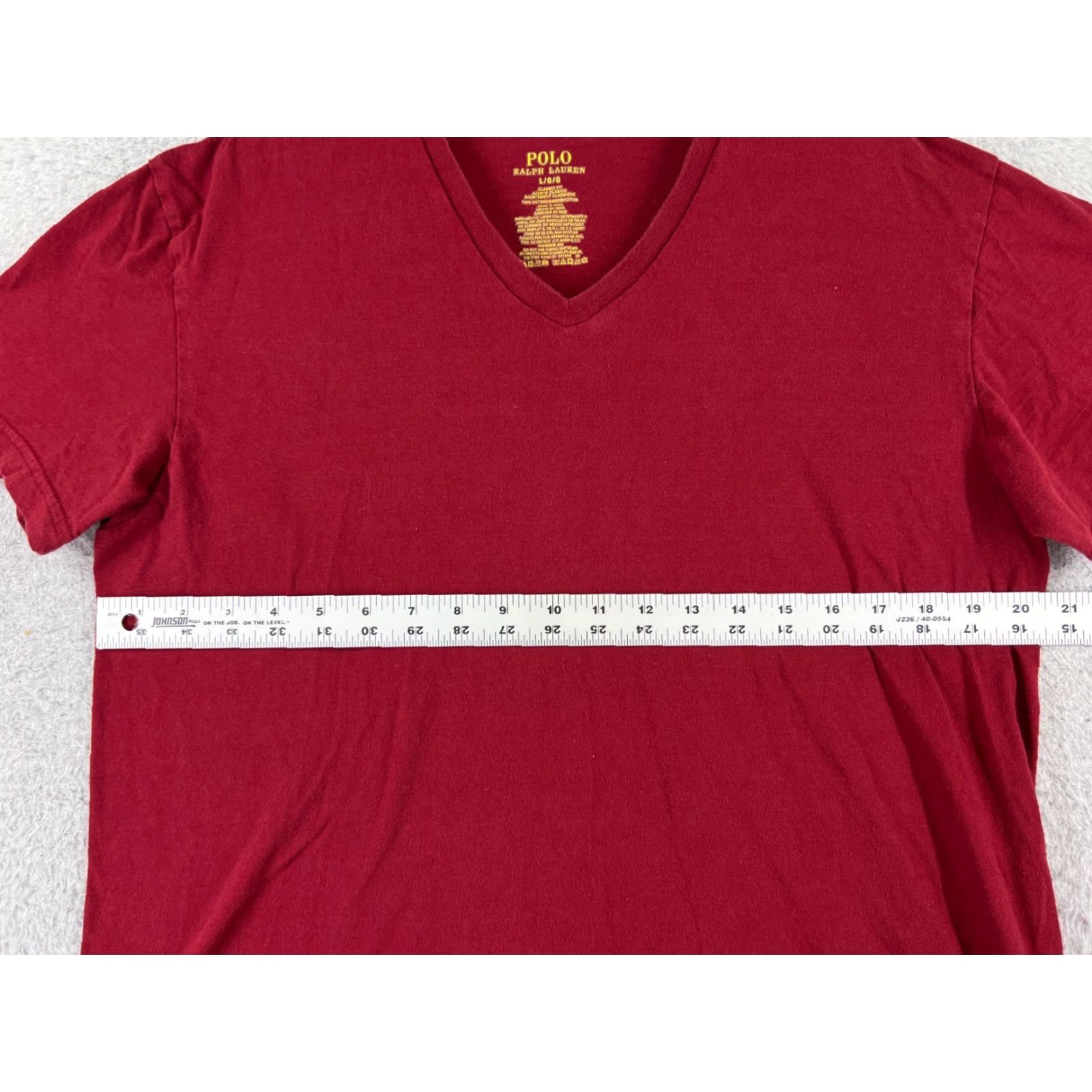 Ralph Lauren Polo Ralph Lauren Shirt Men L Red Cotton Jersey V-Neck Short Sleeve Embroidered Logo Polo Pony Sports Classic Size US L / EU 52-54 / 3 - 7 Thumbnail