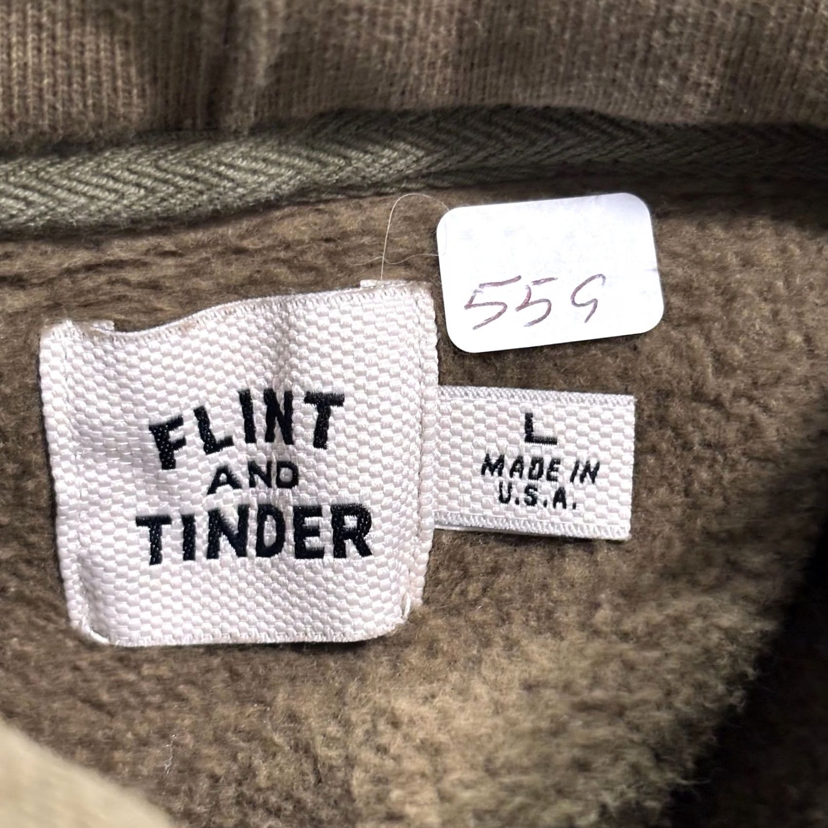 Flint And Tinder Flint and Tinder Pullover Hoodie Mens Large Olive Green Made in USA 10-Year Size US L / EU 52-54 / 3 - 2 Thumbnail