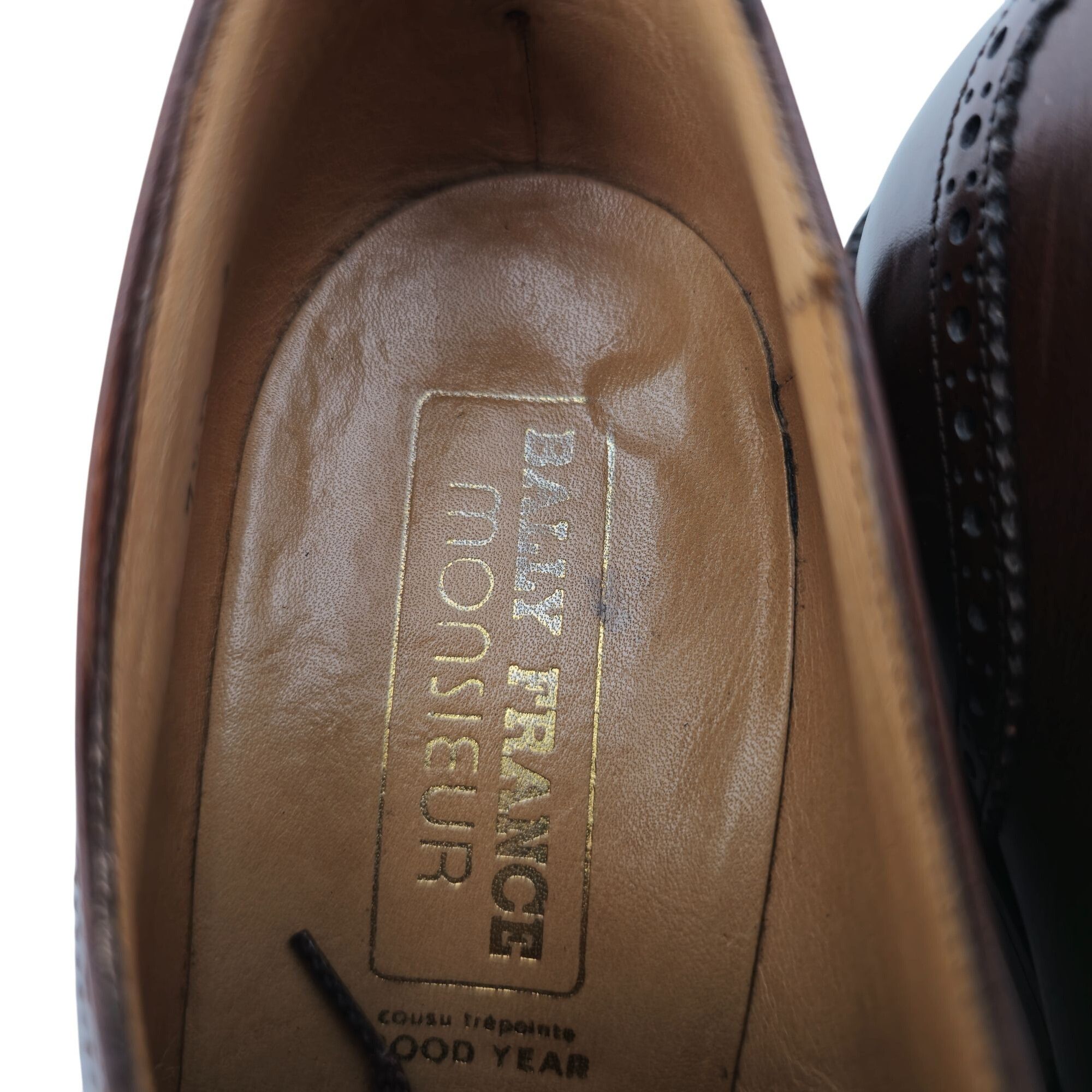 Bally Vintage Bally France Men's 7.5D Brown Leather Dress Shoes Size US 7.5 / EU 40-41 - 11 Thumbnail