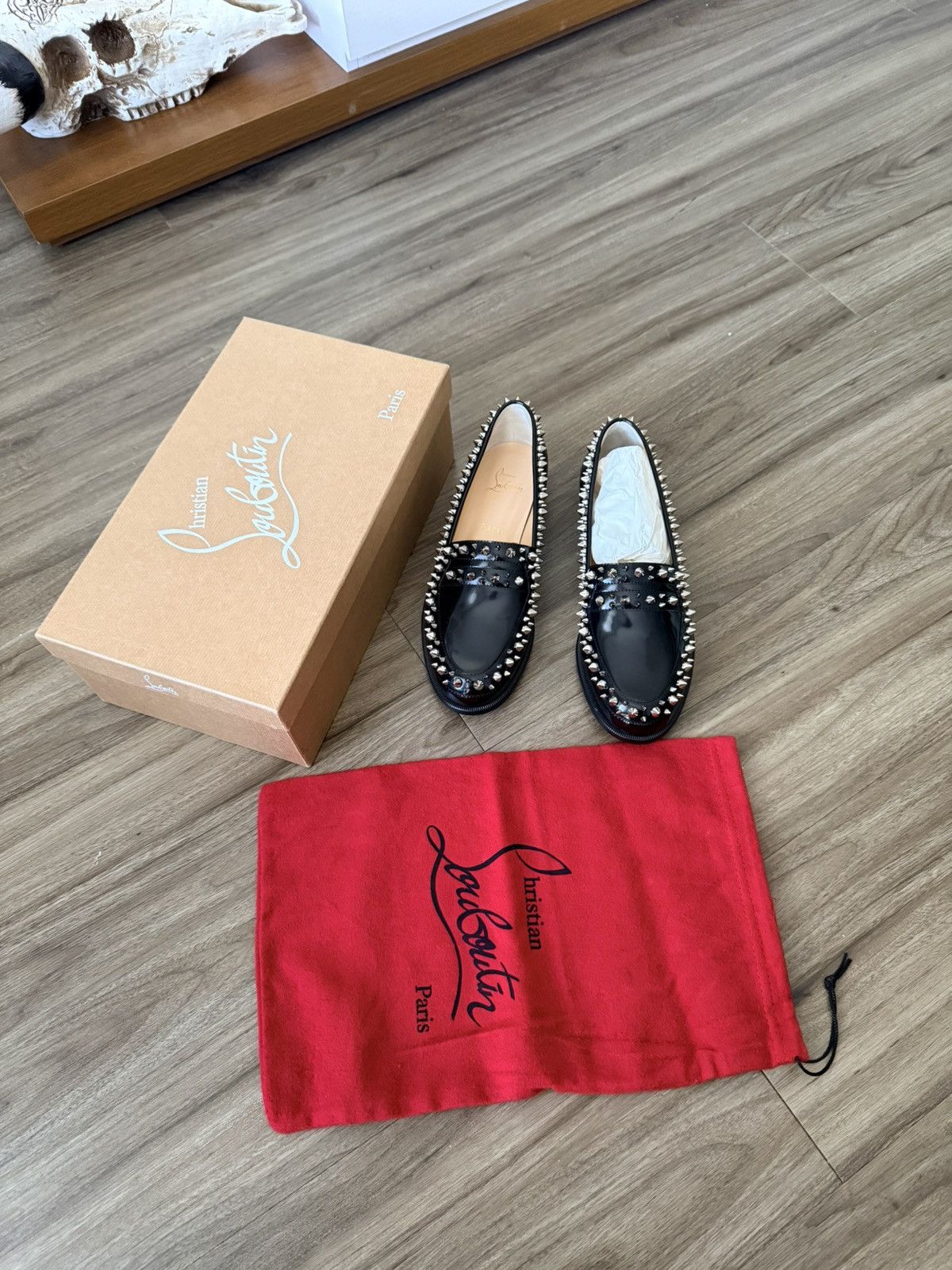 Christian Louboutin Mattia Spikes Donna Flat Calf Loafer 39