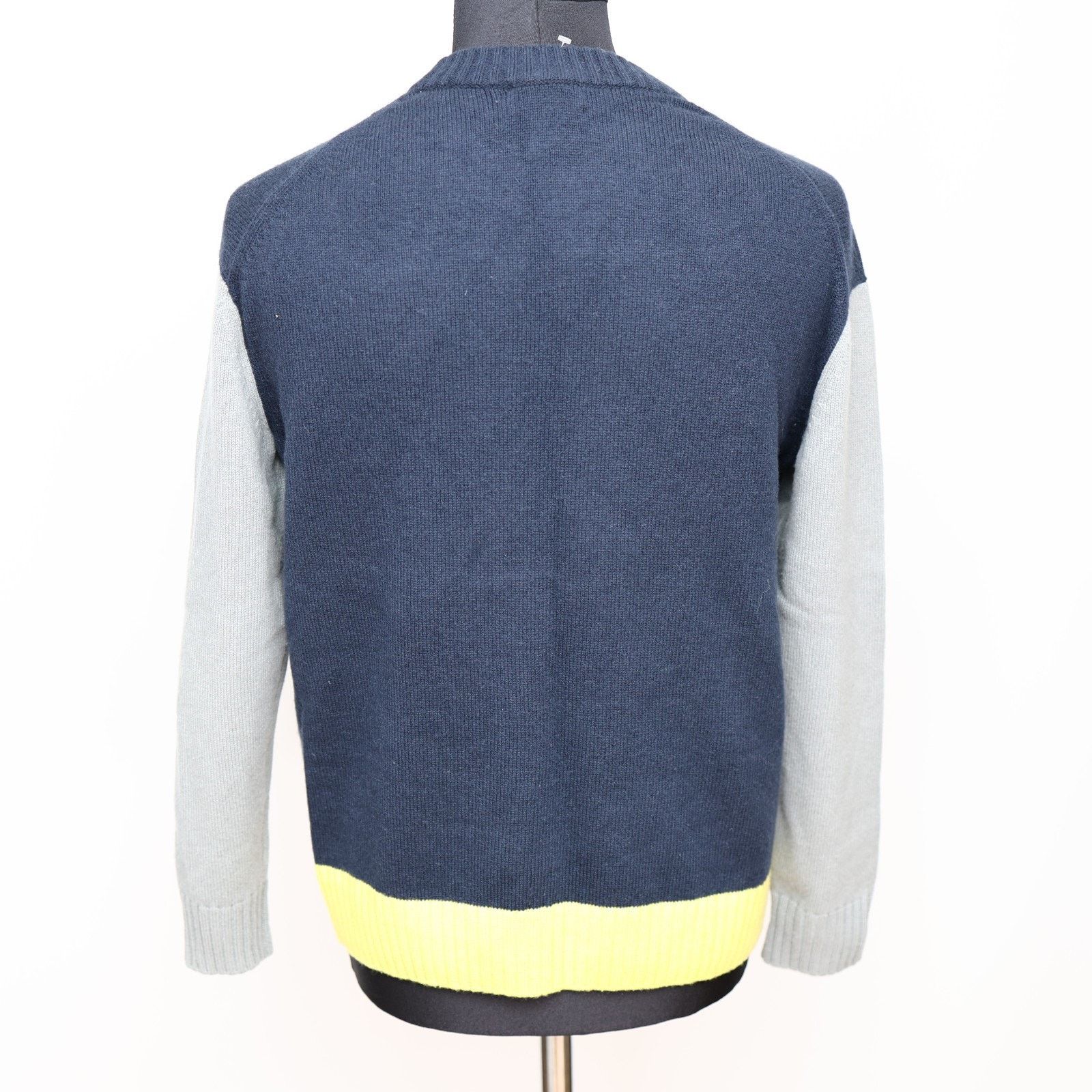 Cos COS Blue/Grey/Yellow Contrast Panel Cashmere Jumper Size M Size M / US 6-8 / IT 42-44 - 5 Thumbnail