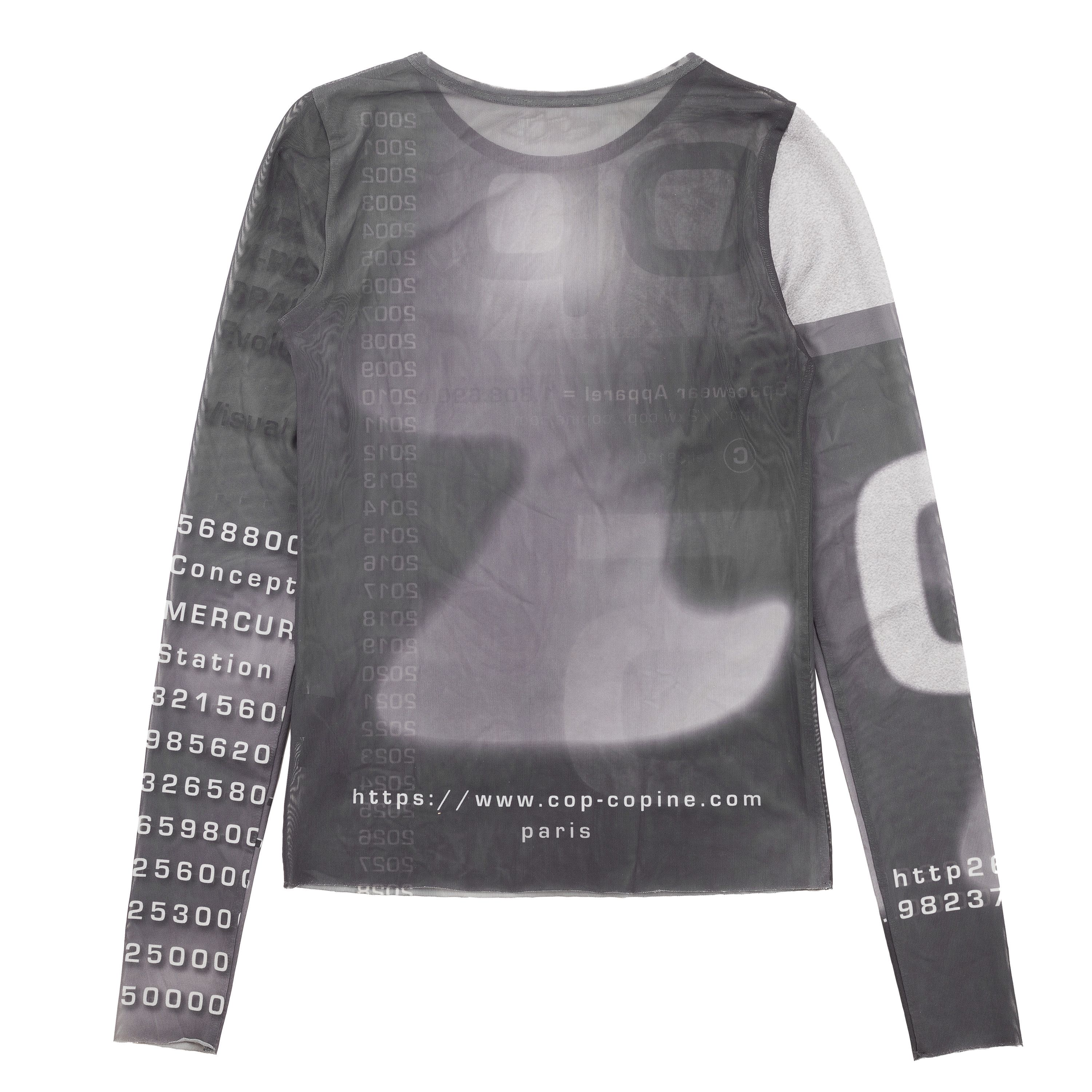 Cop Copine Cop Copine Long Sleeve Grey/Black Mesh Top Size S / US 4 / IT 40 - 2 Thumbnail