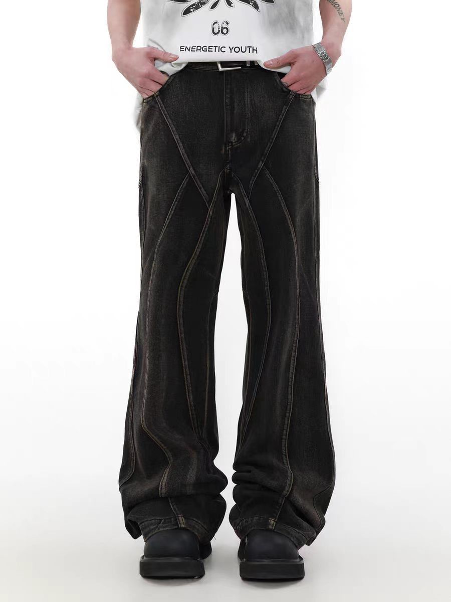 Japanese Brand × Jean Vintage Washed Spliced Micro Loose Jeans Size US 34 / EU 50 - 2 Thumbnail
