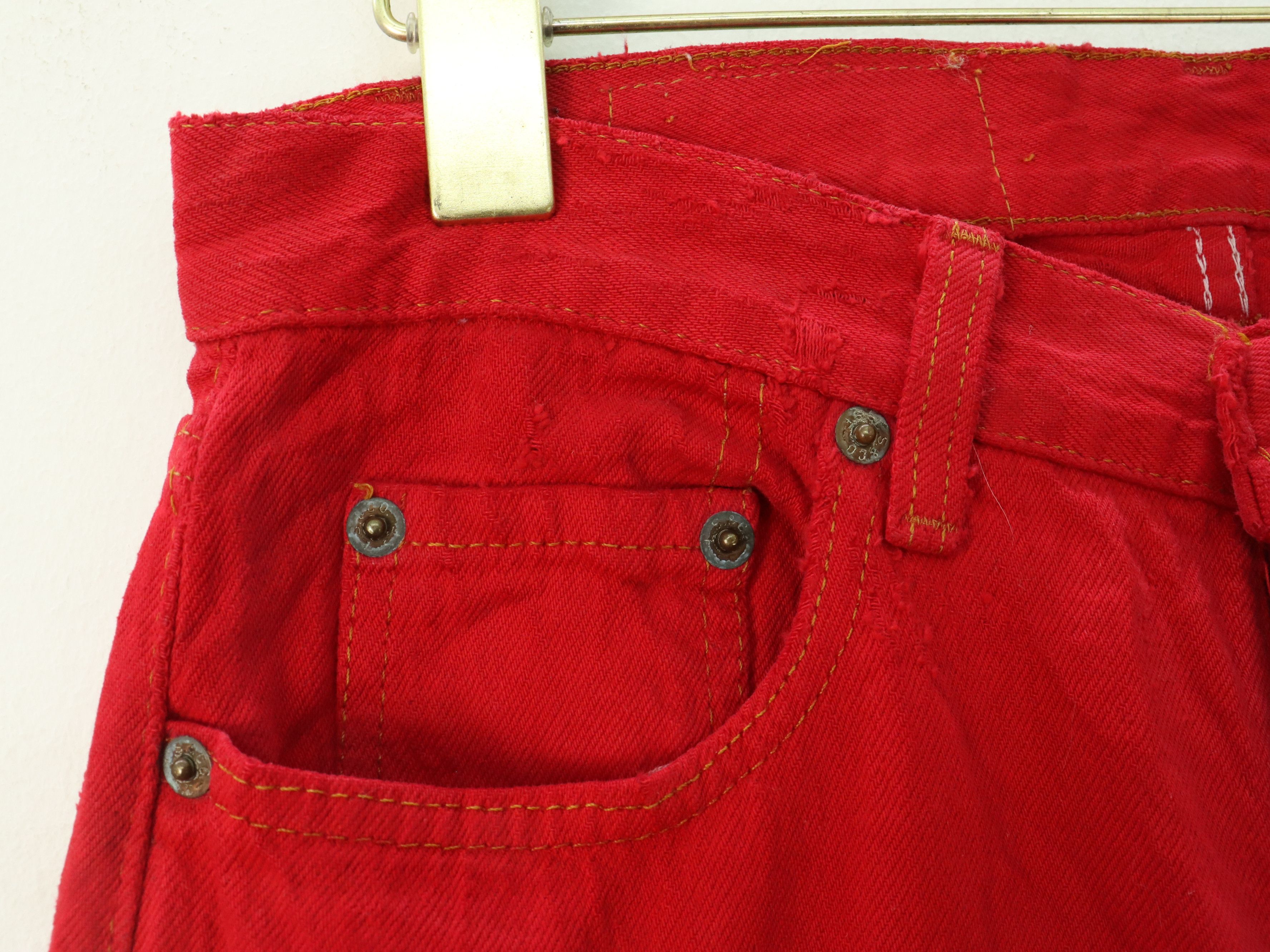 Levi's × Vintage Vtg. Levis 501 Red Distressed Jeans MADE IN USA Size US 28 / EU 44 - 8 Thumbnail