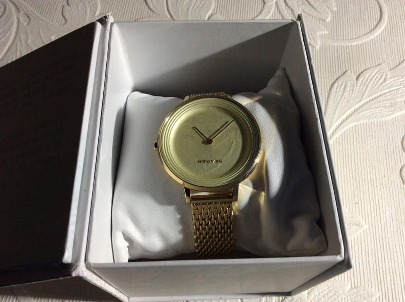 Skagen Skagen Gold dial gold mesh stainless steel watch Size ONE SIZE - 2 Thumbnail