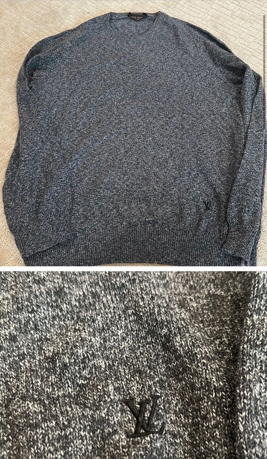 image of Louis Vuitton Cashmere in Grey, Men's (Size 2XL)