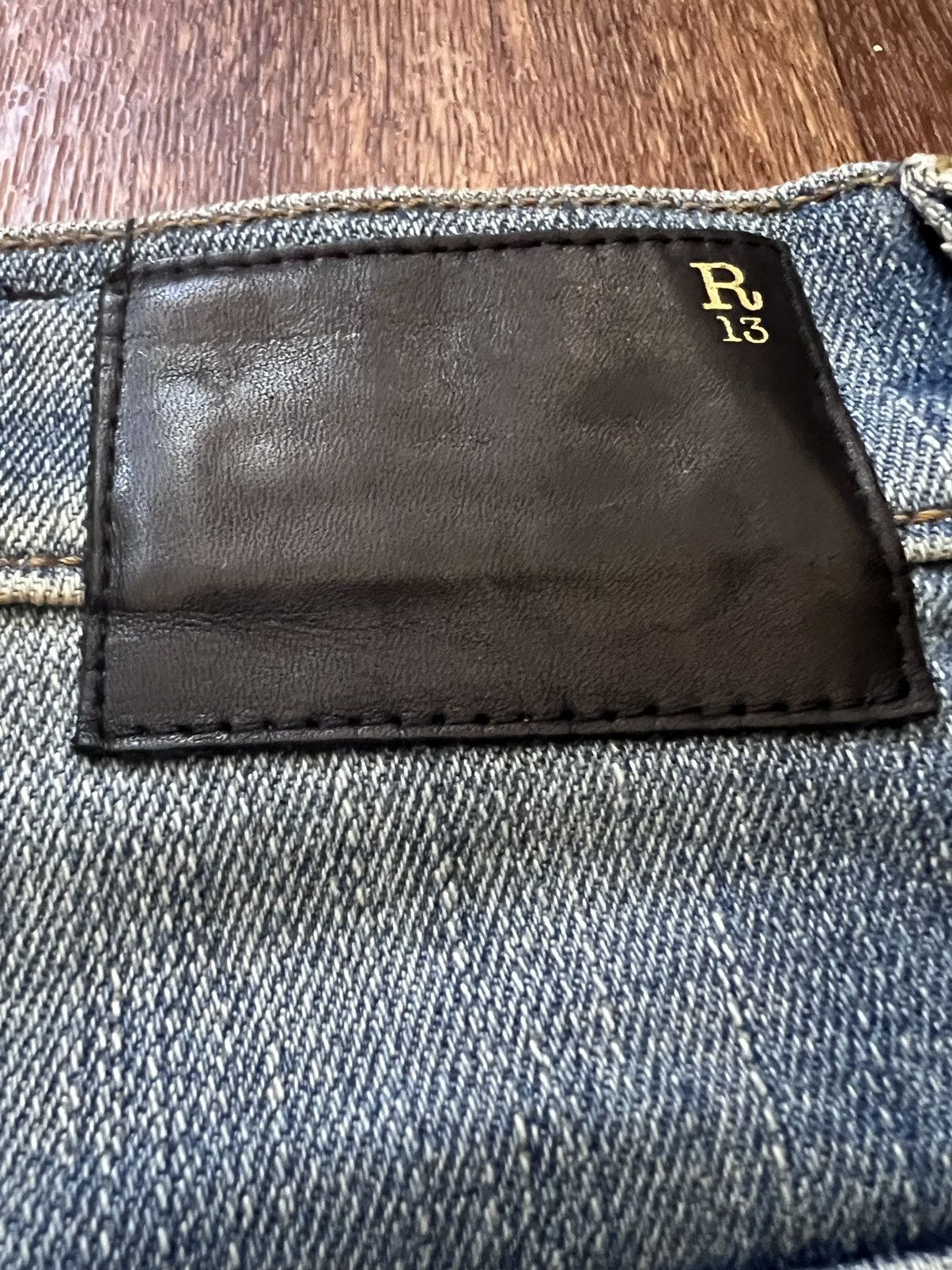 R13 Faded dirty wash SS16 Boy jeans,sz 33, Italy, worn X 2 Size US 33 - 21 Thumbnail