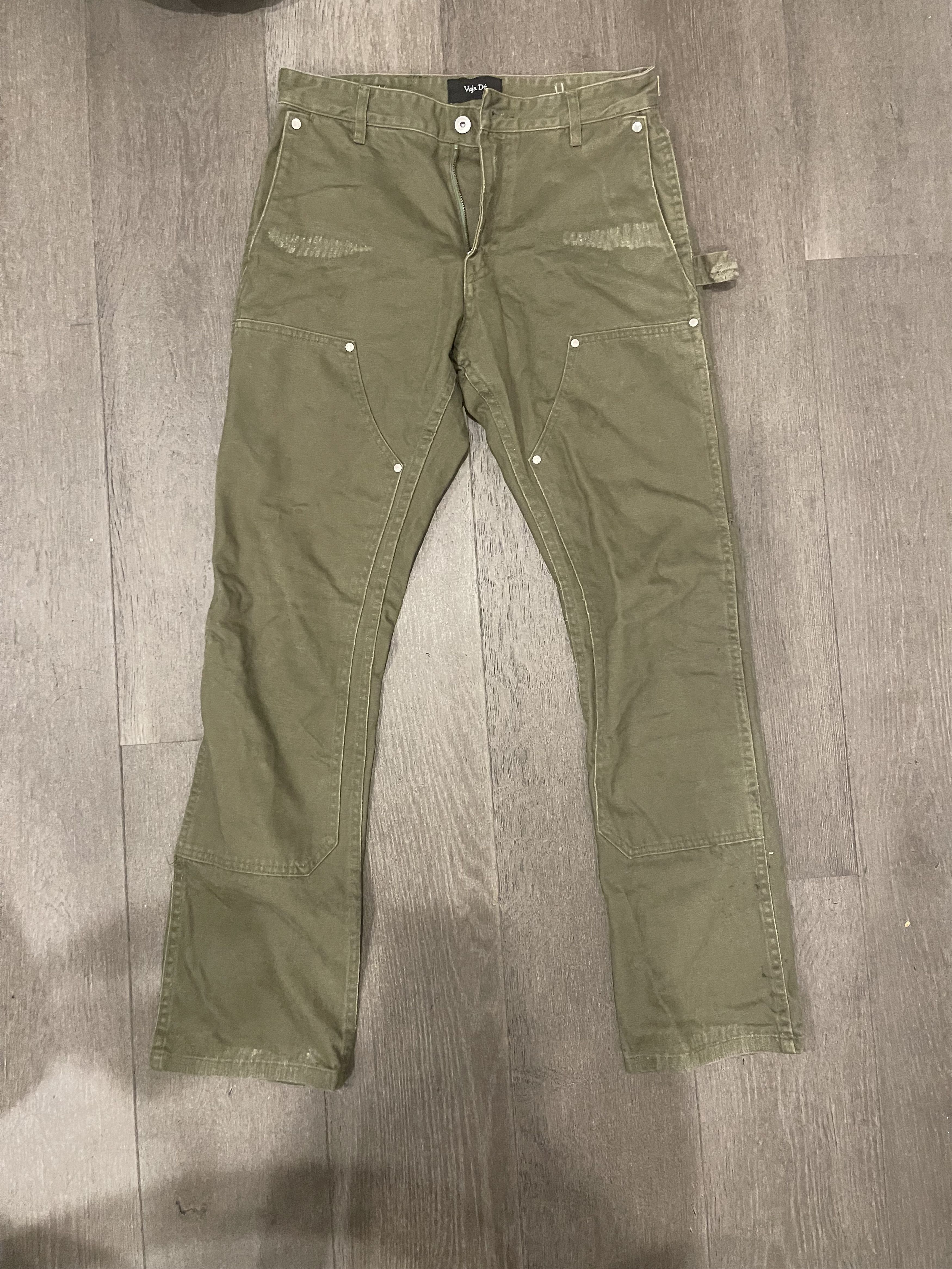 Vuja De VUJA DE 004 GREEN MORI FLARED CARPENTER PANTS | Grailed