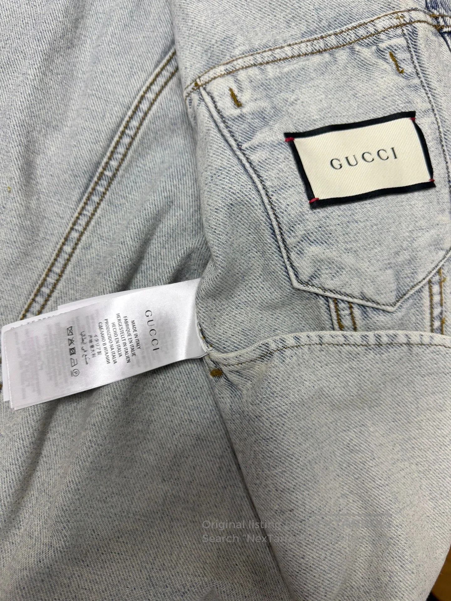Gucci Gucci GG Flocked Teddy Bear Denim Jacket. Size US S / EU 44-46 / 1 - 5 Thumbnail