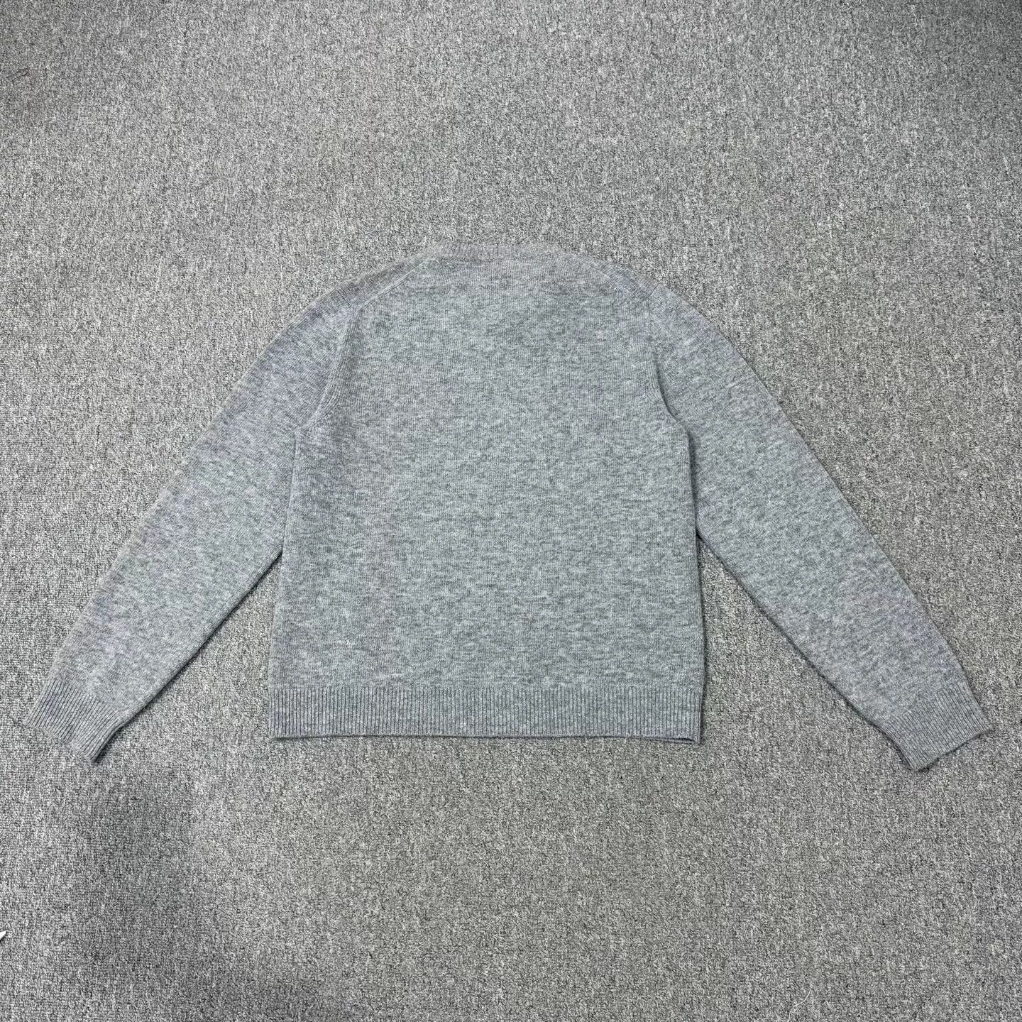 Gucci Gucci Gray Logo letter intarsia crewneck knit sweater M Size M / US 6-8 / IT 42-44 - 2 Thumbnail