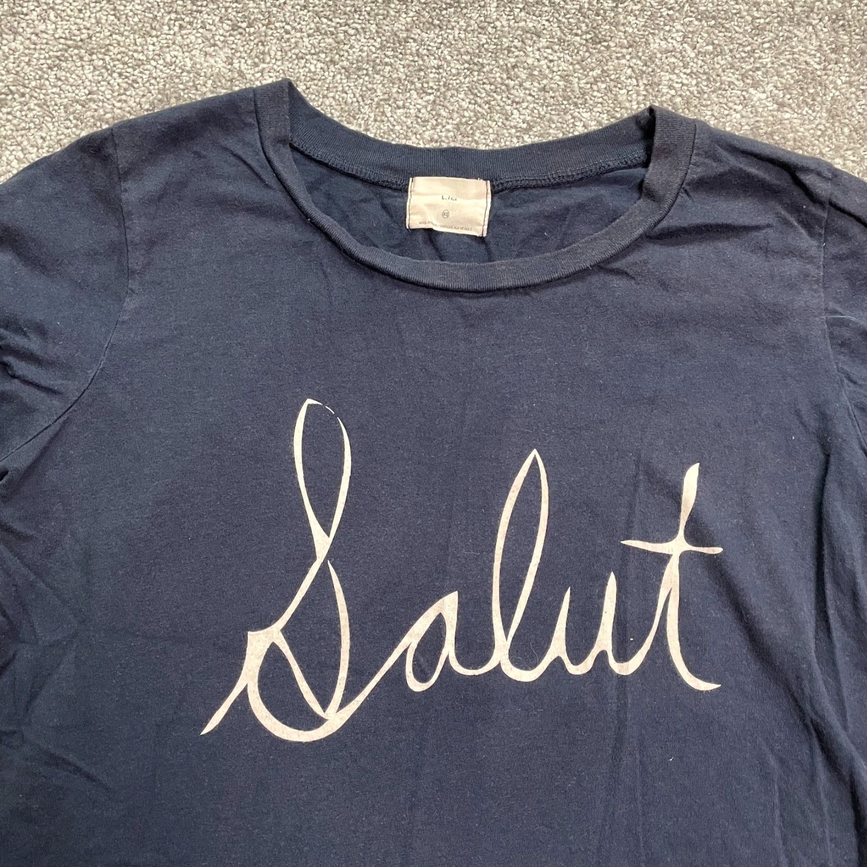 Anthropologie T.La Anthropology Graphic T-Shirt Womens XS Navy Blue Short Sleeve Cotton Casual Size XS / US 0-2 / IT 36-38 - 3 Thumbnail